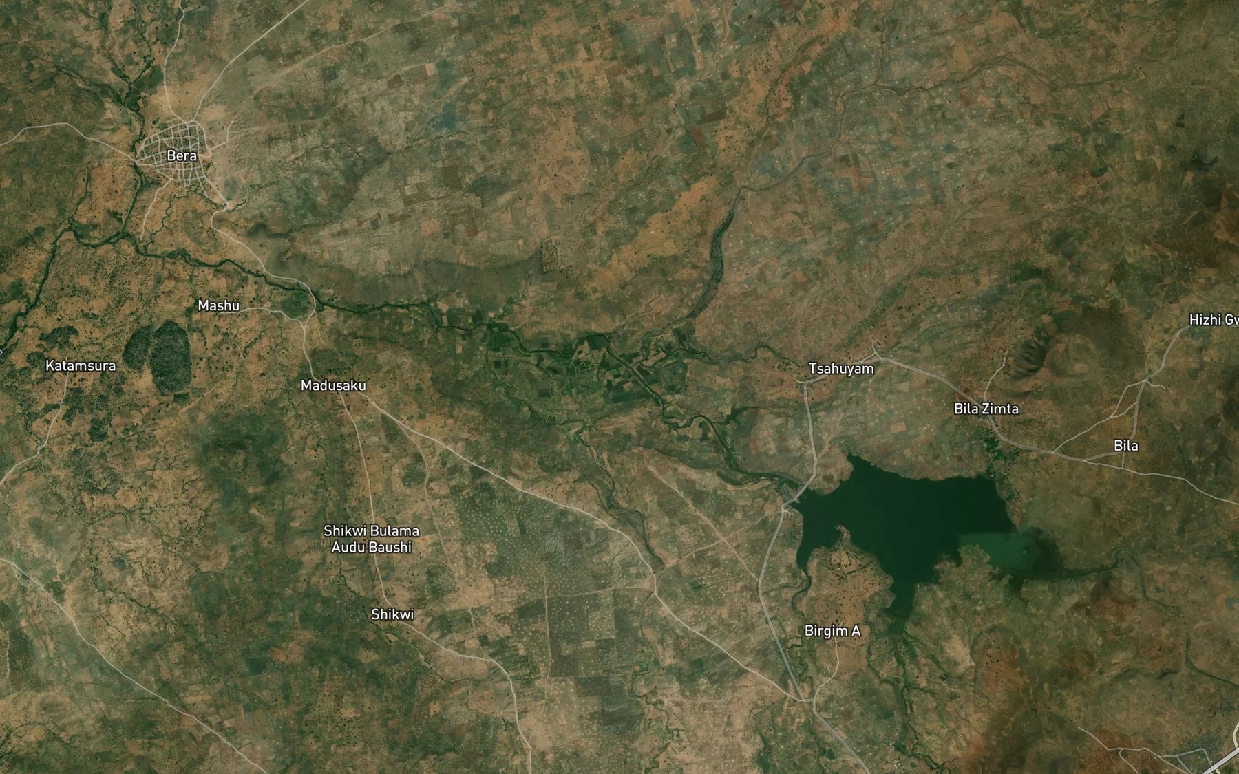 Satellite map of the River Emafu