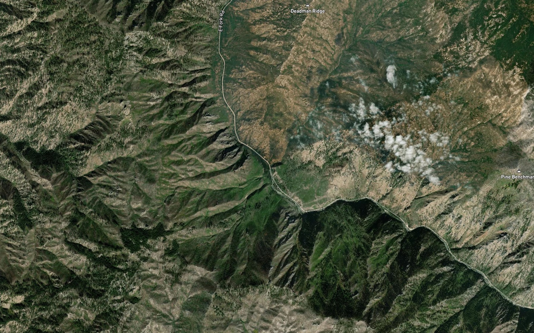 Satellite map of the Deadman Creek