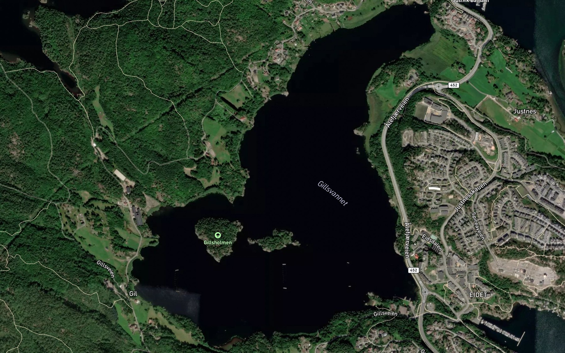 Satellite map of the Gillsvann