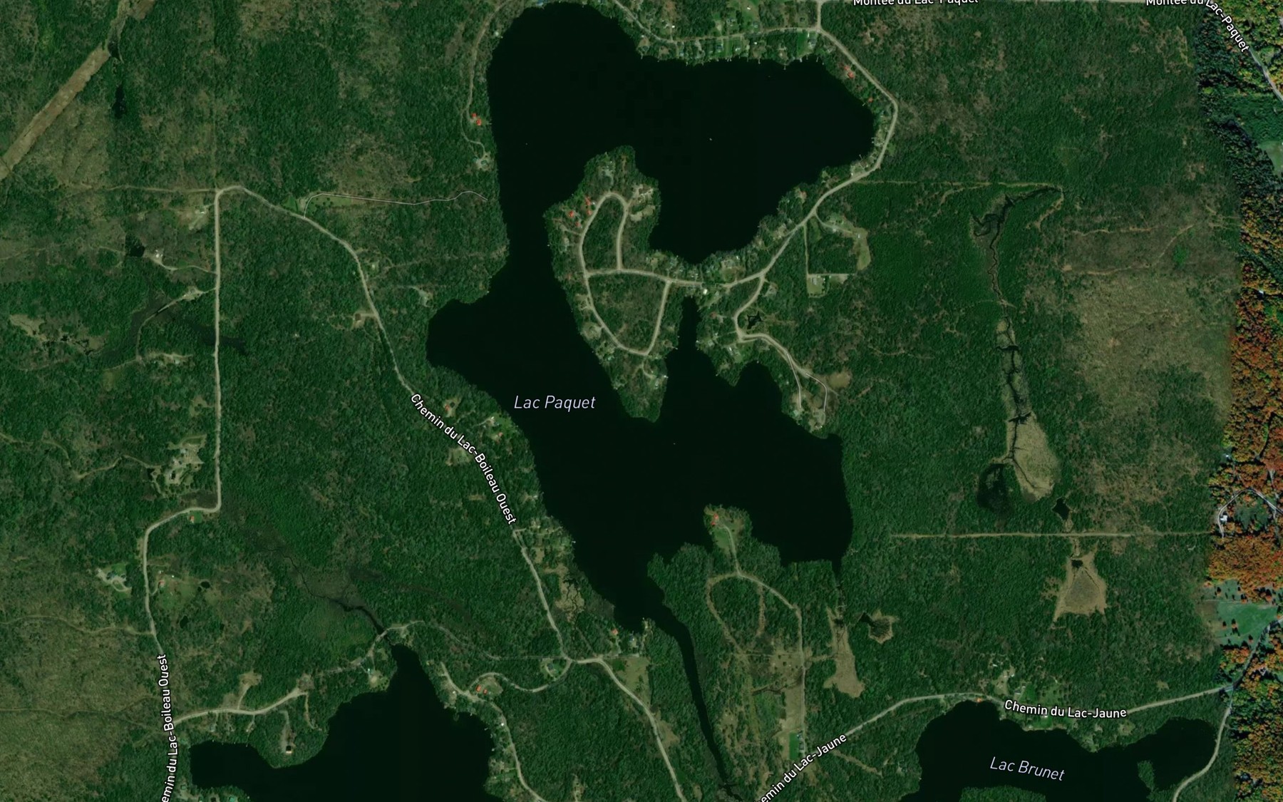 Satellite map of the Lac Paquet