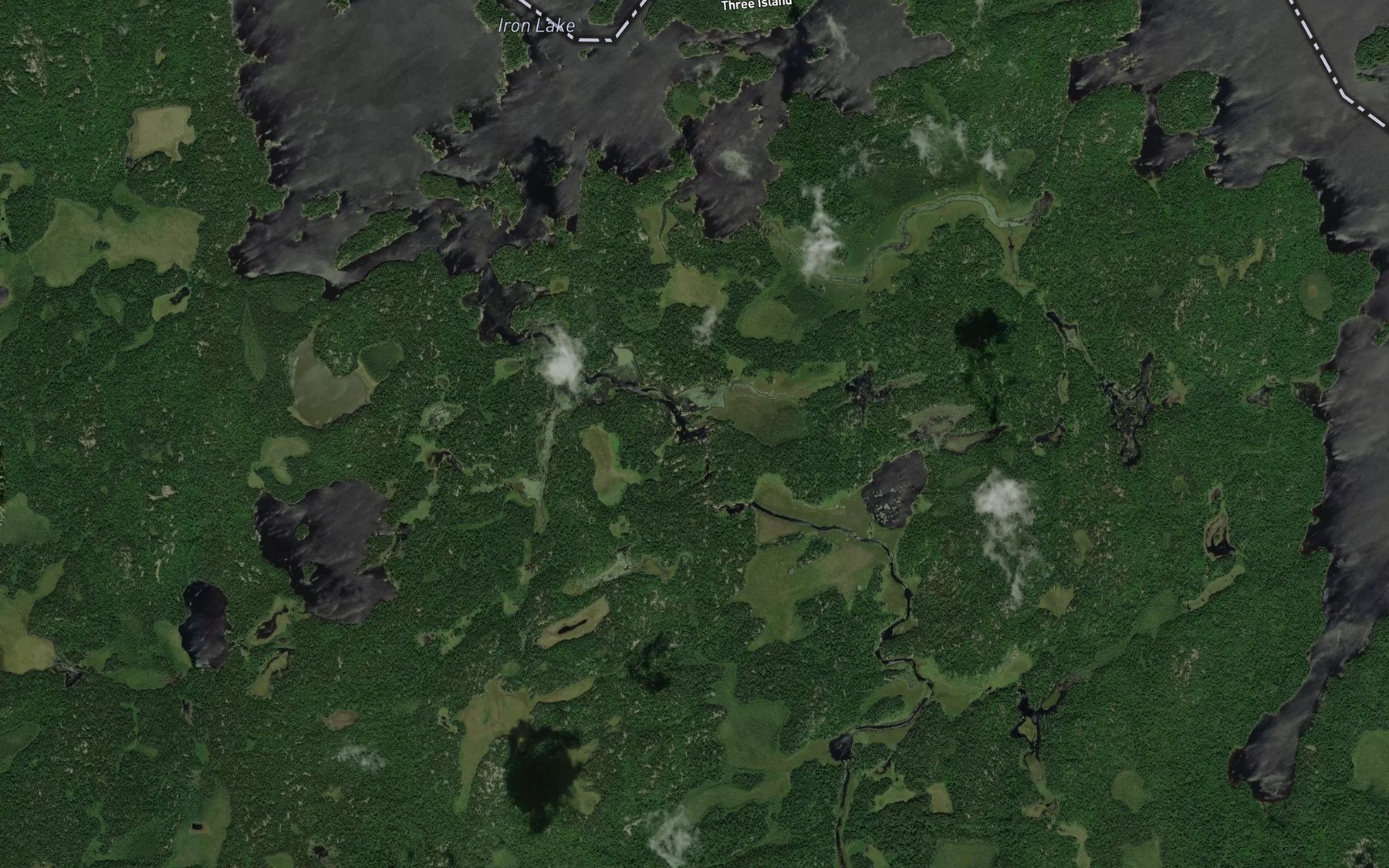 Satellite map of the Beartrap River