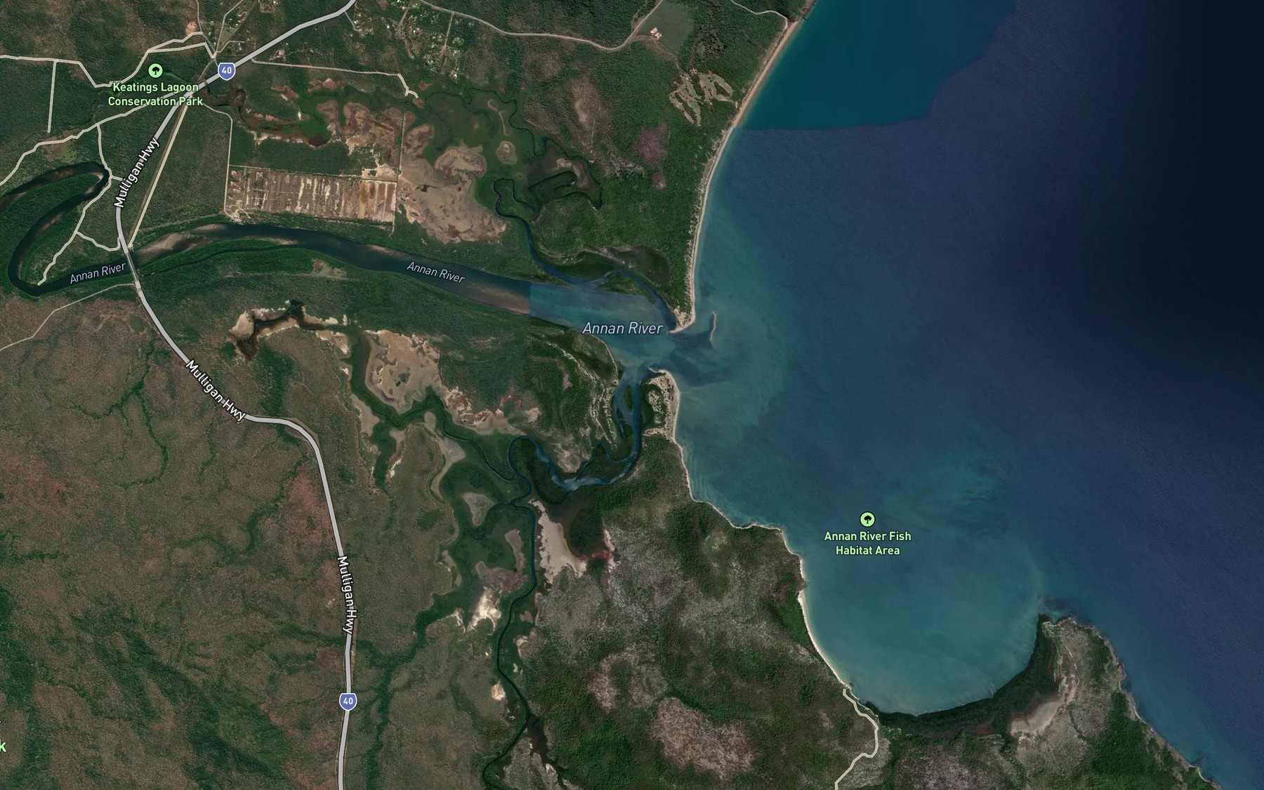 Satellite map of the Esk River