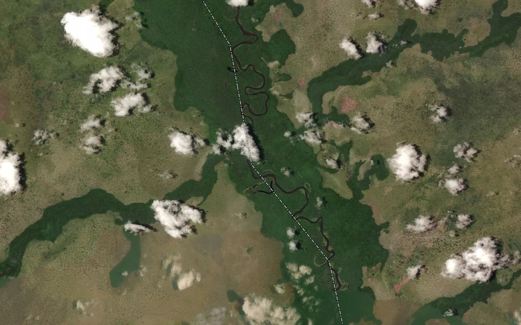 Satellite map of the Ngalekoua