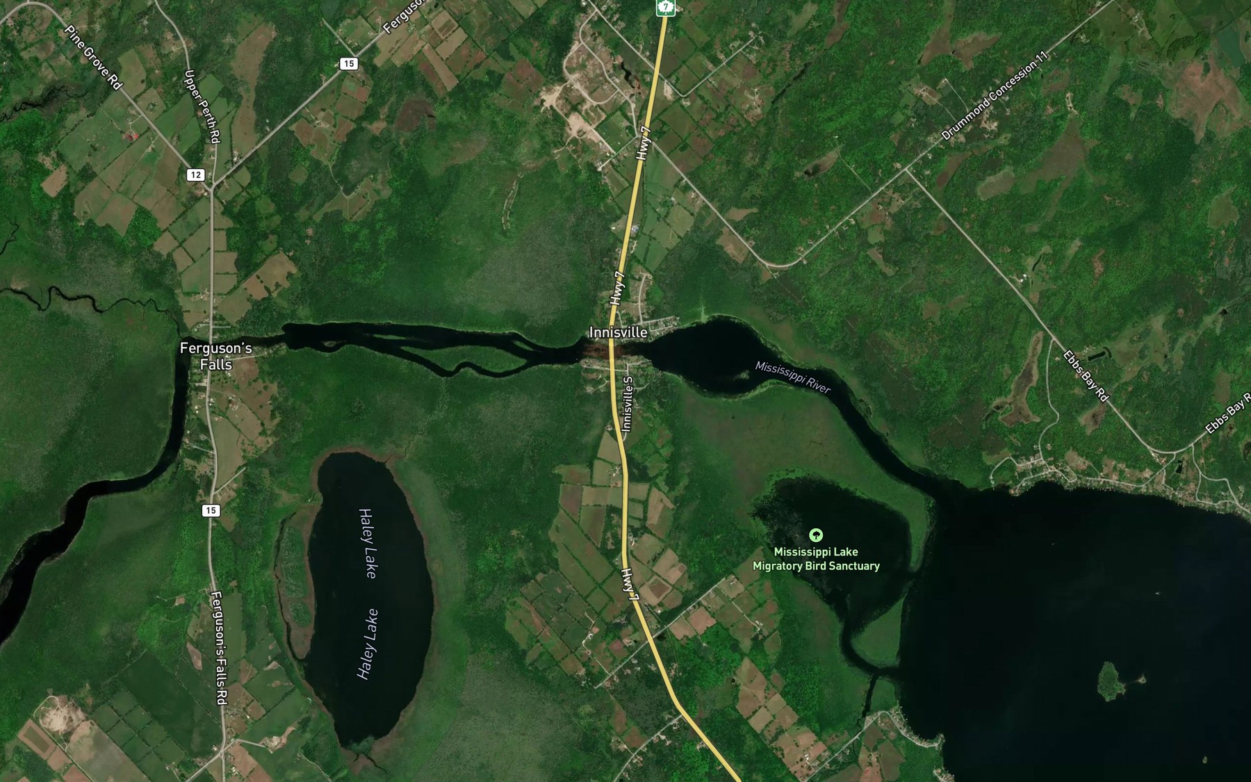 Satellite map of the Ruttle Creek