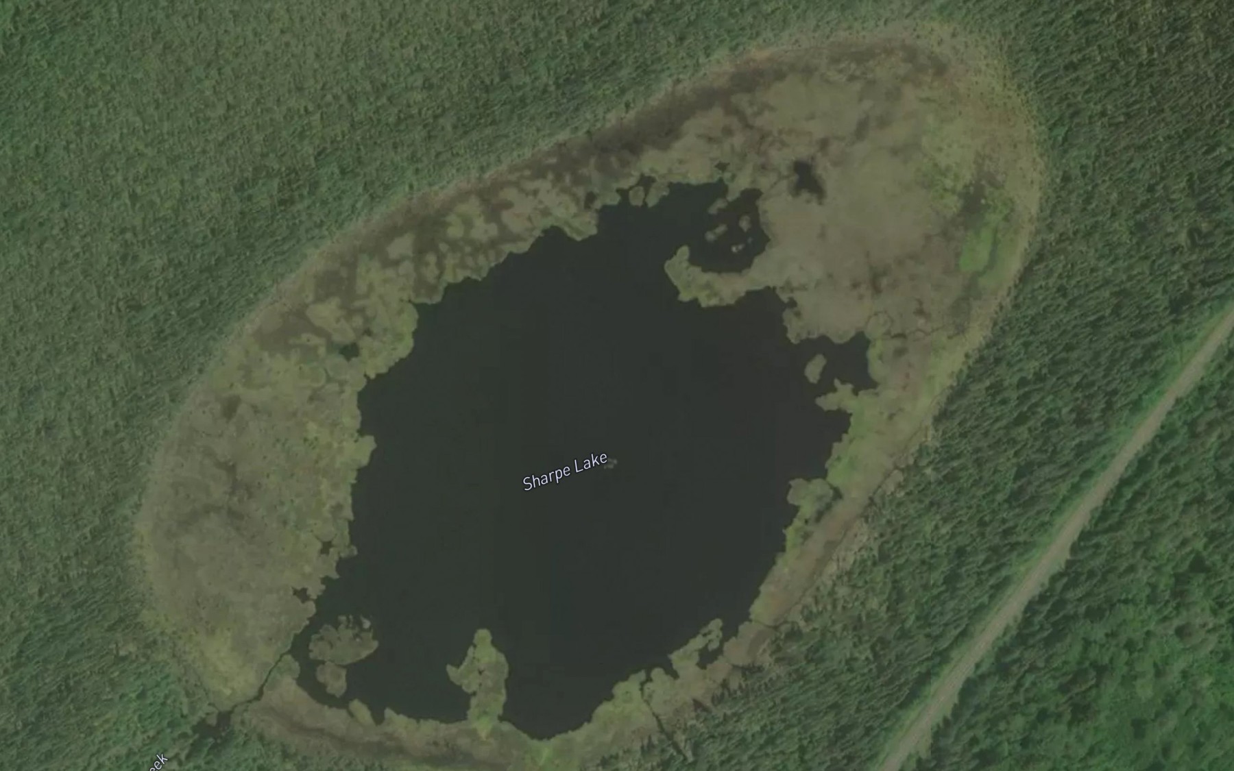 Satellite map of the Sharpe Lake