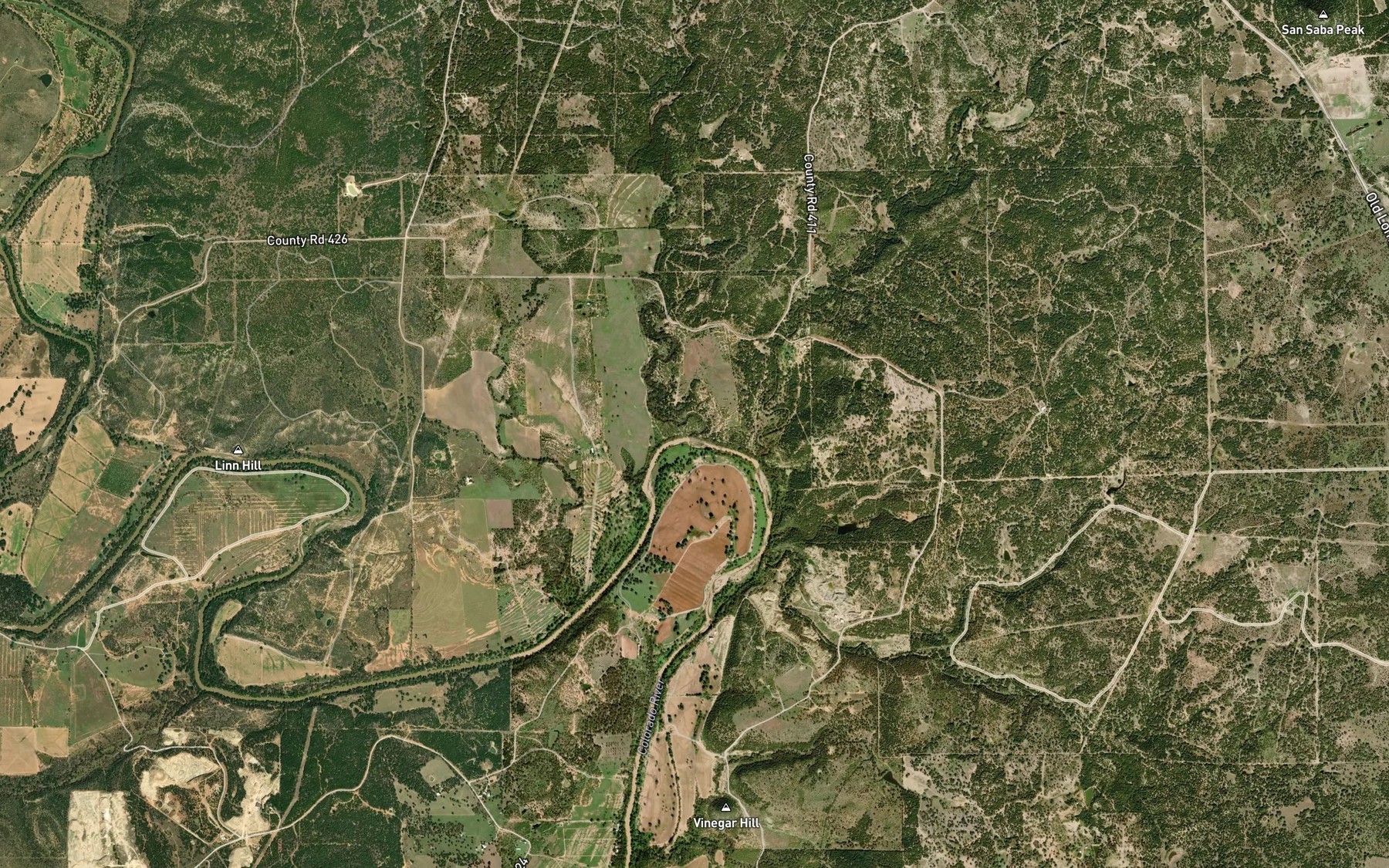 Satellite map of the Nabors Creek