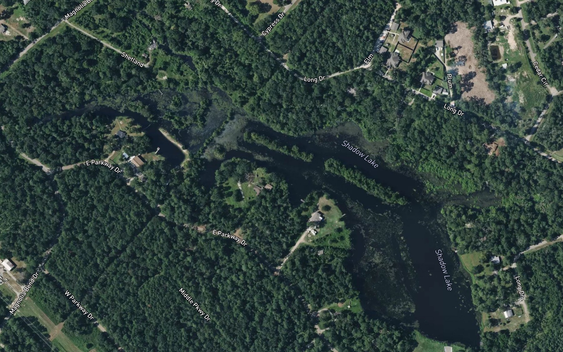 Satellite map of the Shadow Lake