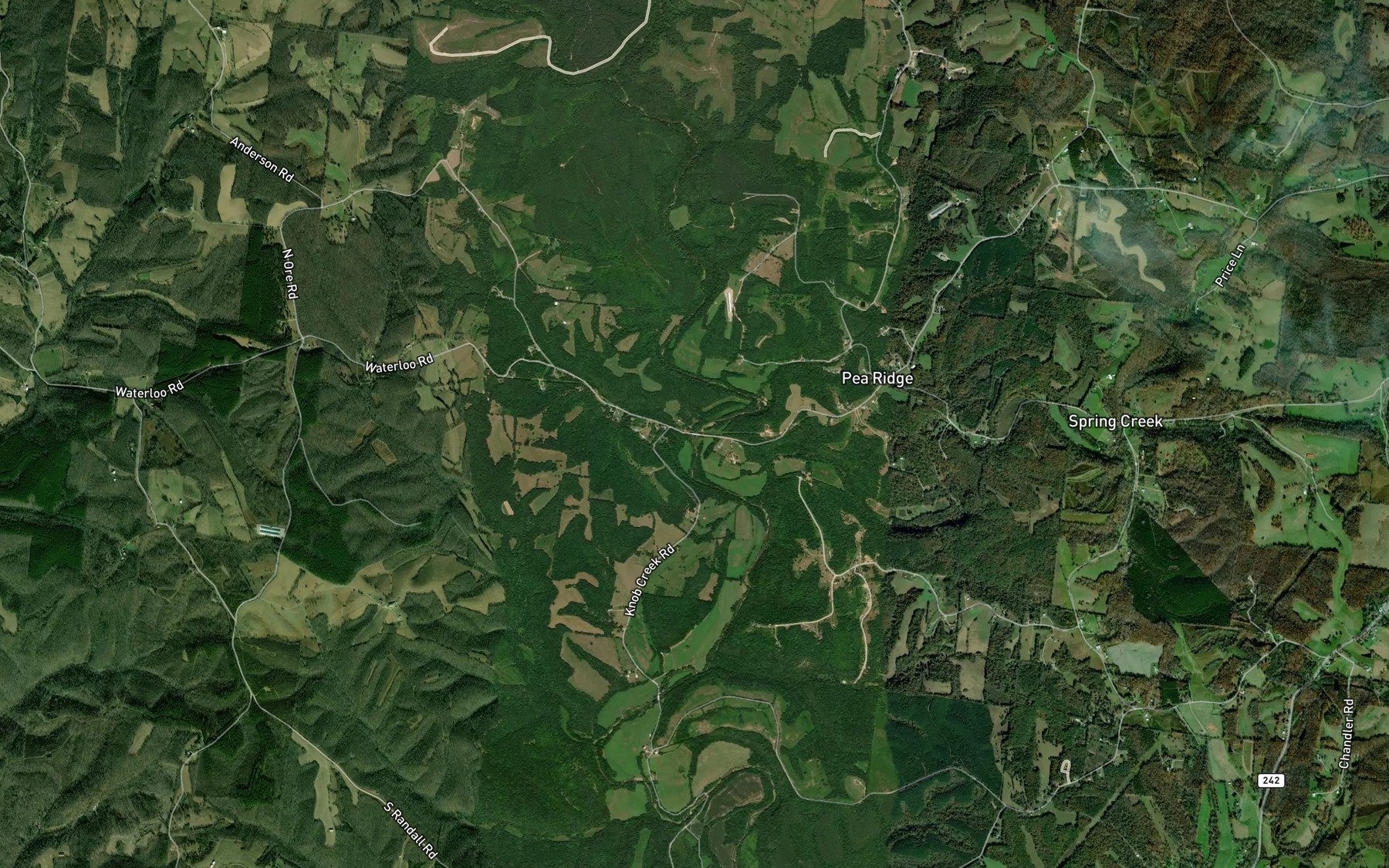 Satellite map of the Boswell Branch