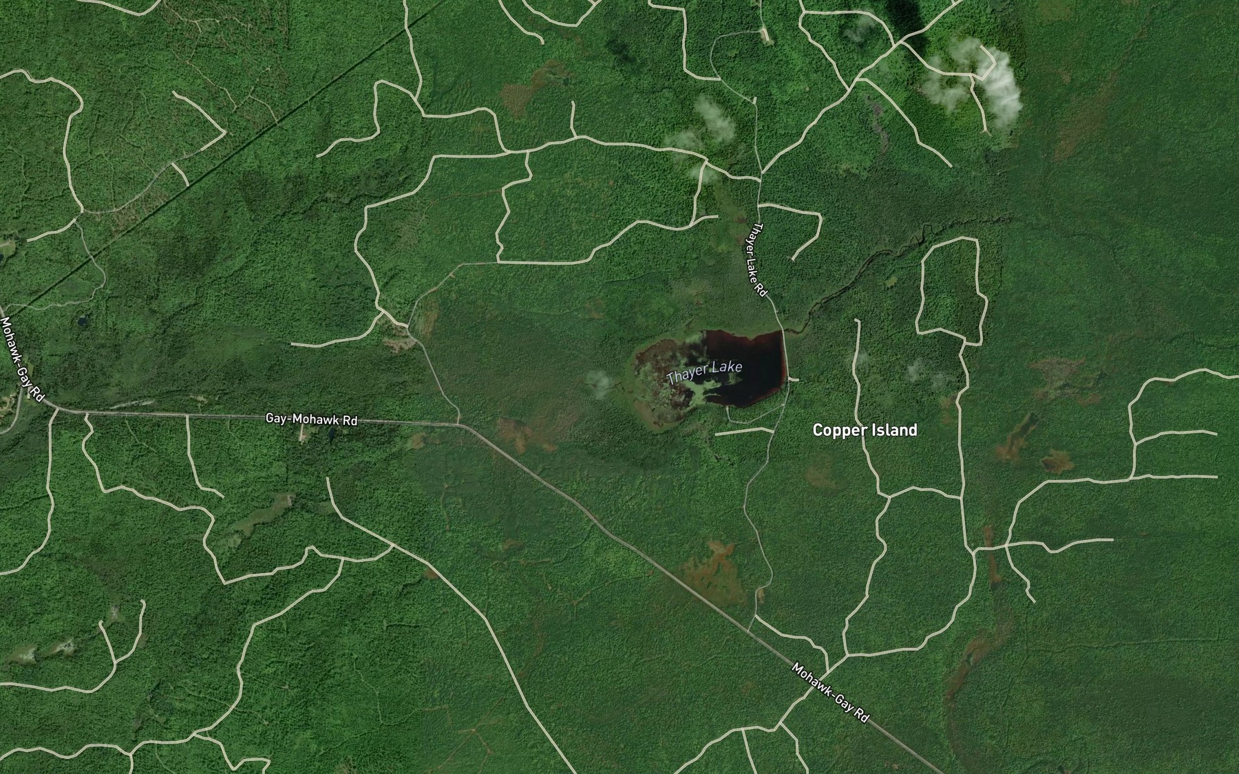Satellite map of the Camp Creek