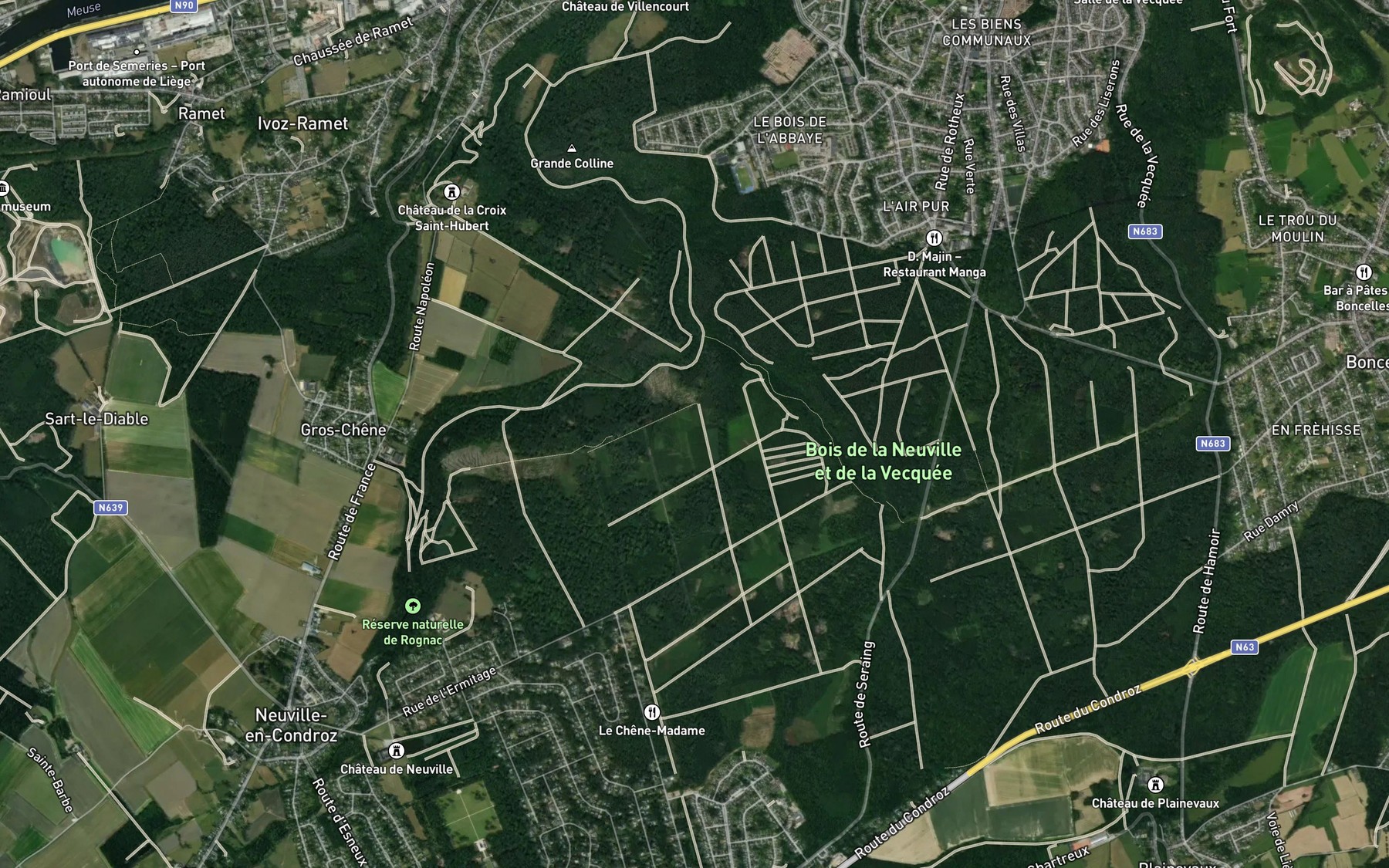 Satellite map of the Ruisseau de la Neuville
