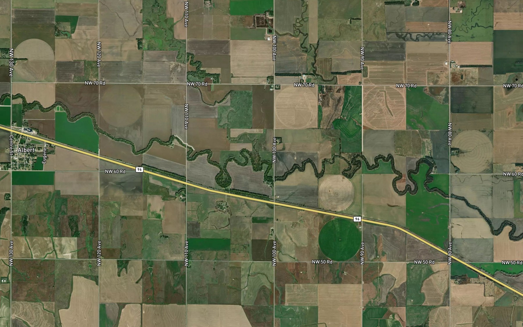 Satellite map of the Boot Creek