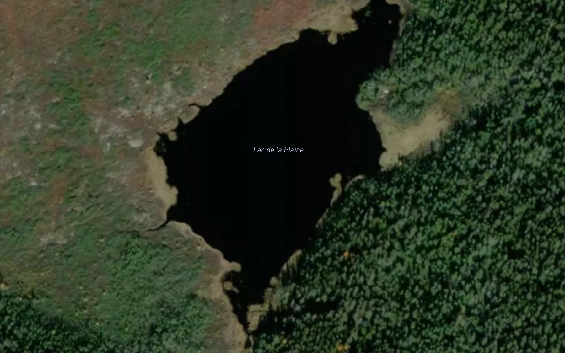 Satellite map of the Lac de la Plaine