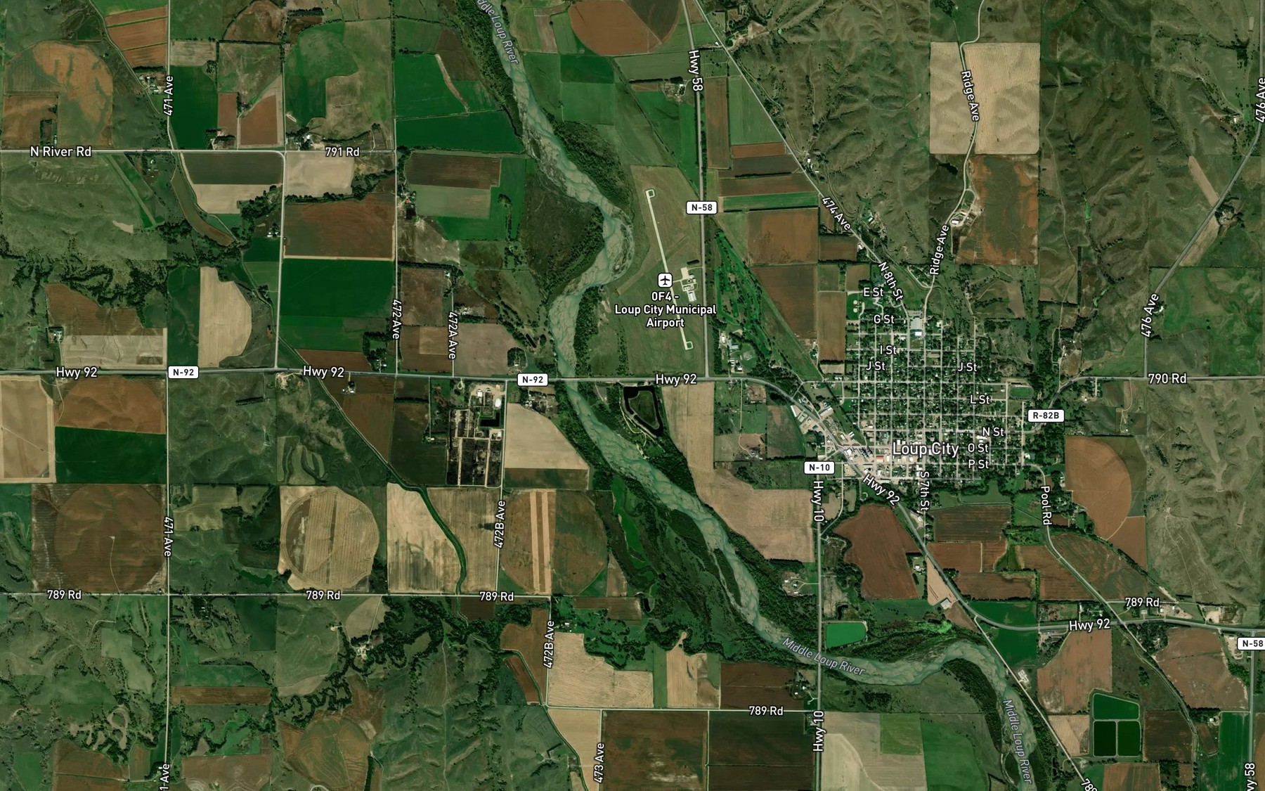 Satellite map of the Bowman Lake