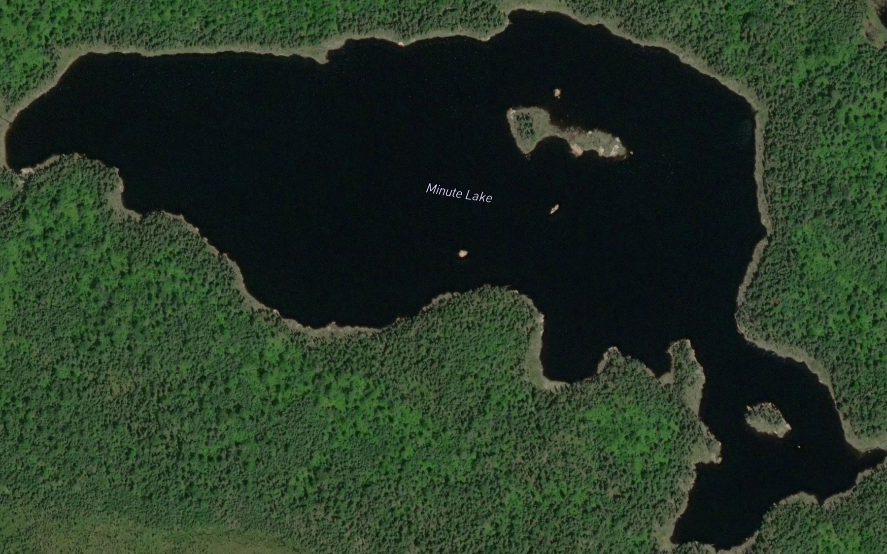 Satellite map of the Minute Lake