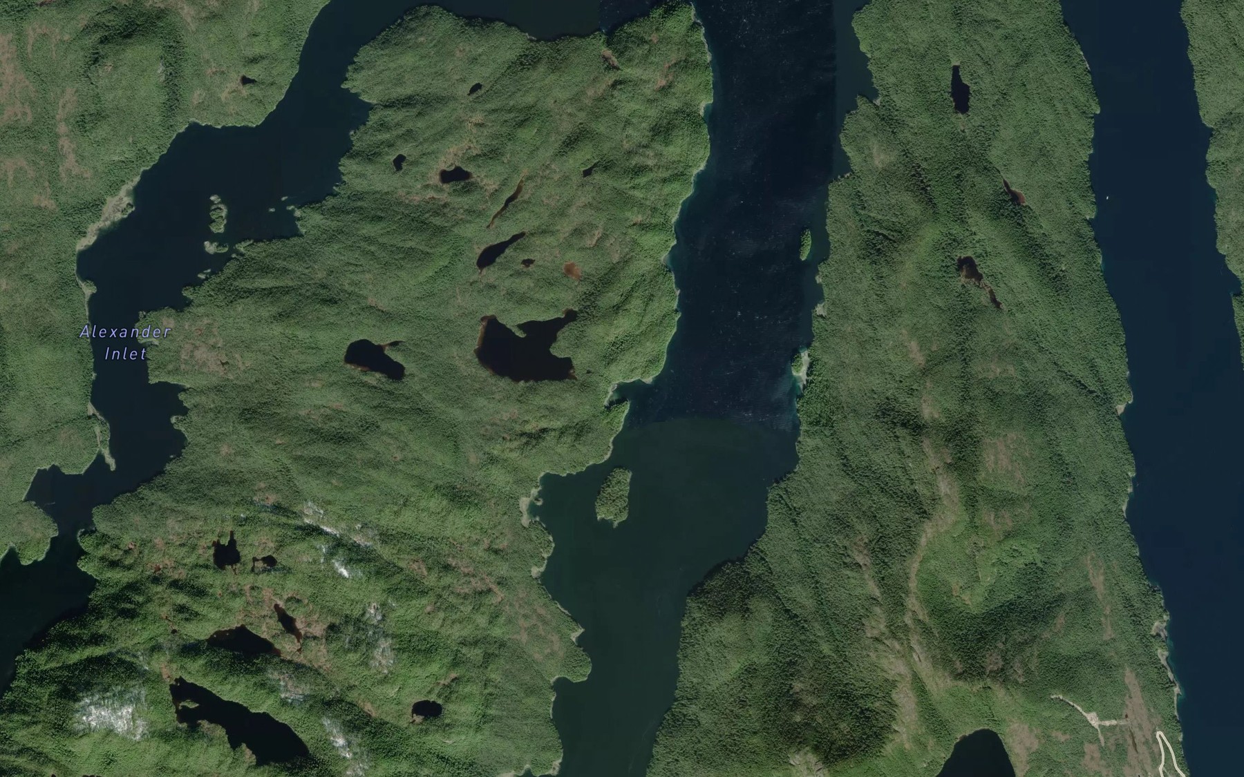 Satellite map of the McRae Cove