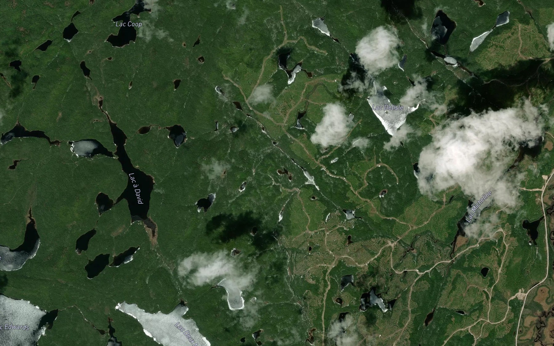 Satellite map of the Lac Manquant