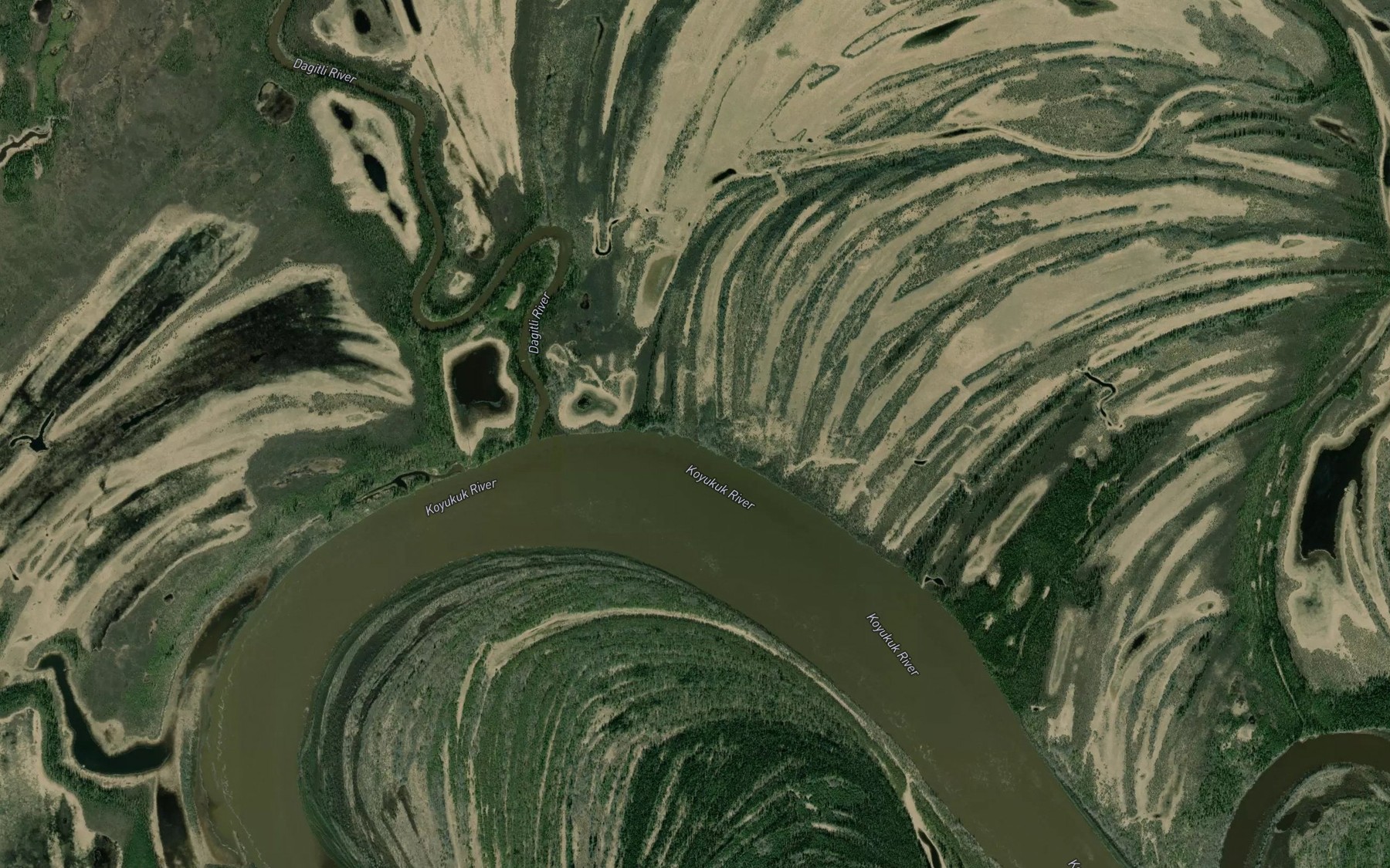 Satellite map of the Dagitli River