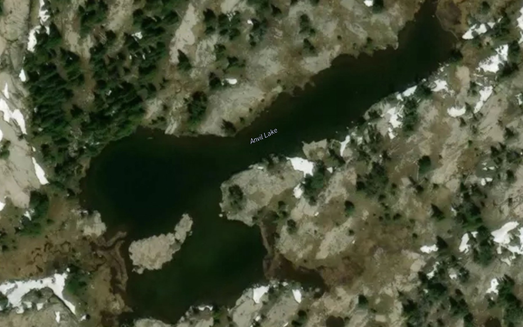 Satellite map of the Anvil Lake