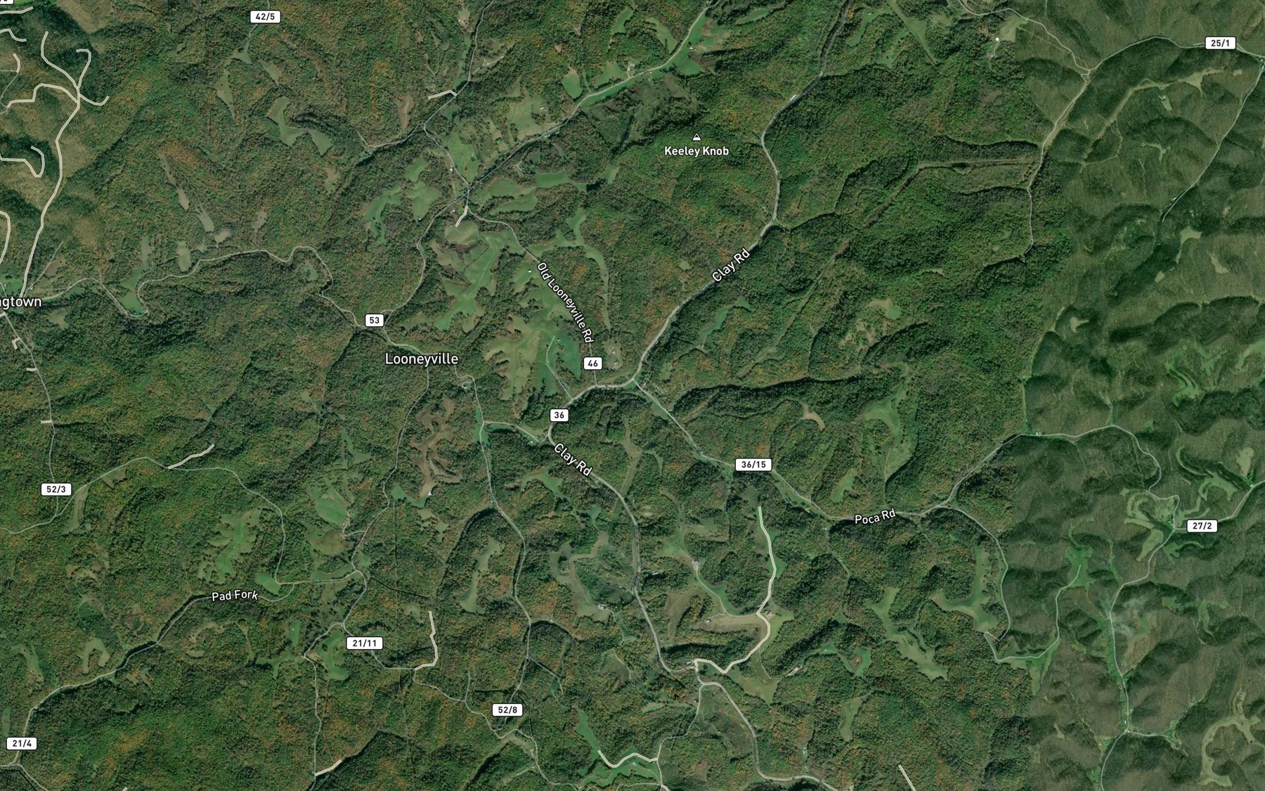 Satellite map of the Mud Fork