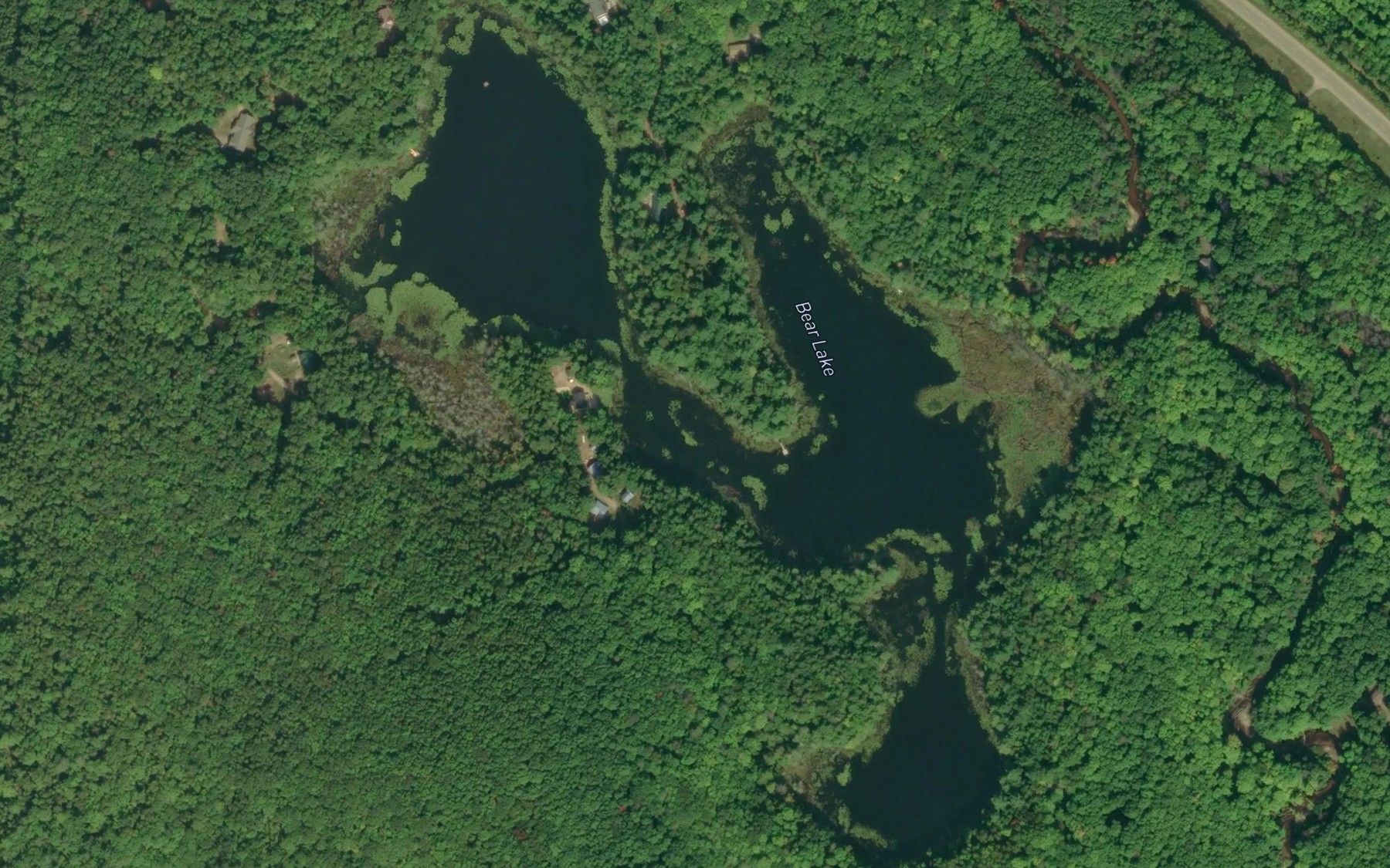 Satellite map of the Bear Lake