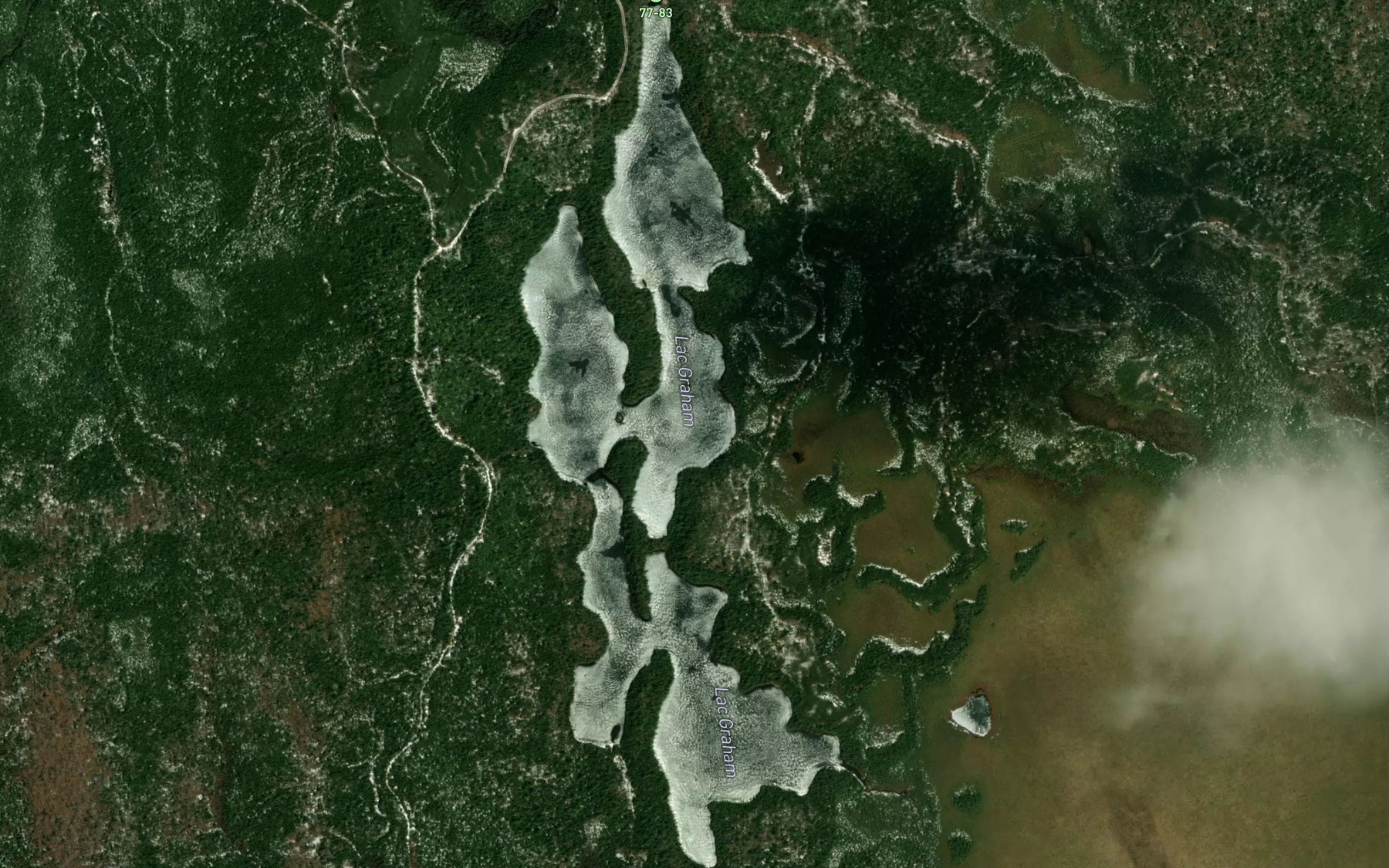 Satellite map of the Lac Graham