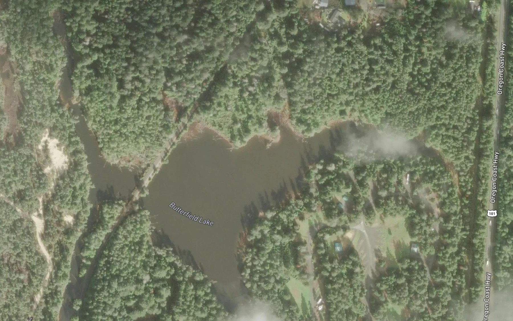 Satellite map of the Butterfield Lake