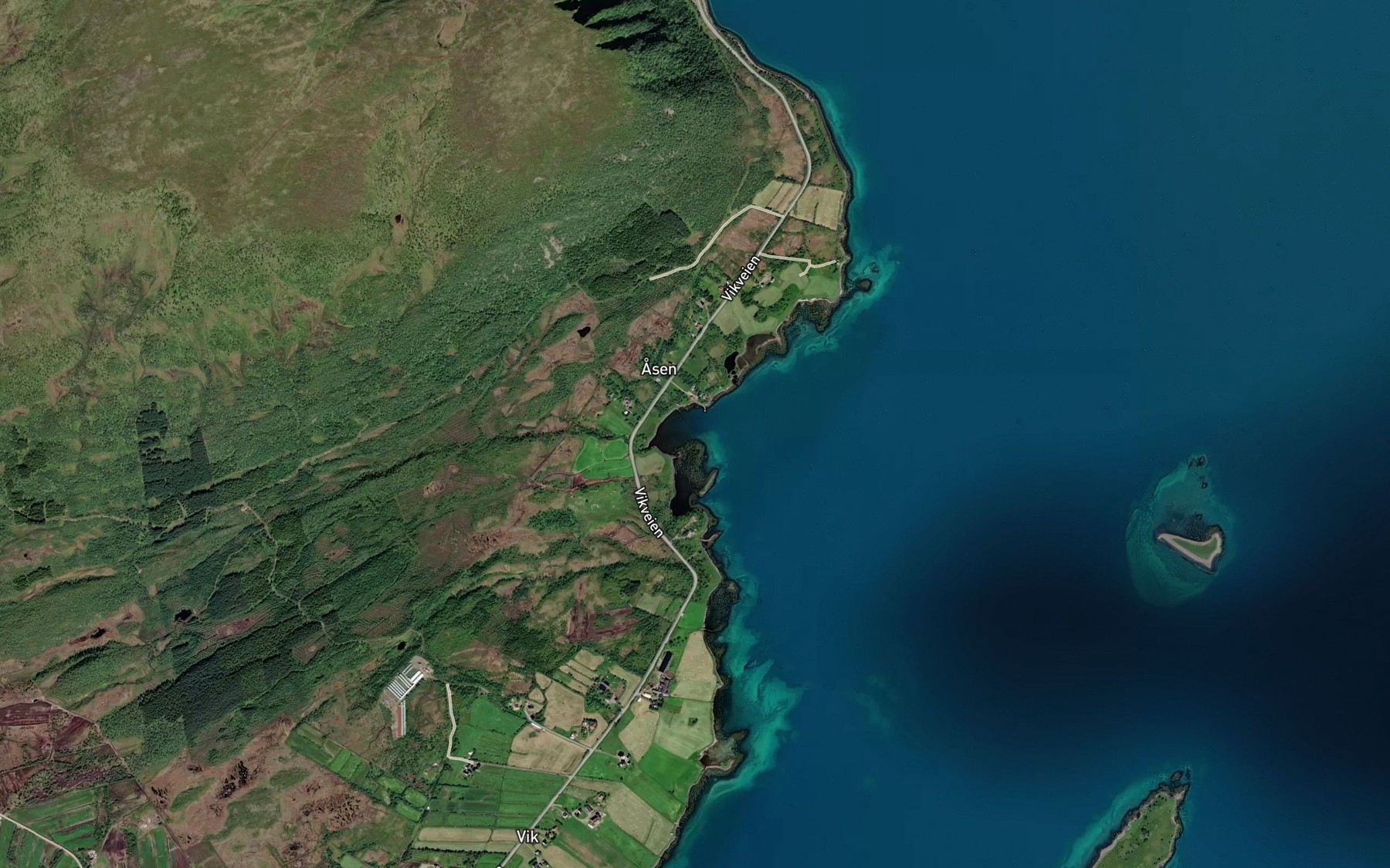 Satellite map of the Storelvbukta
