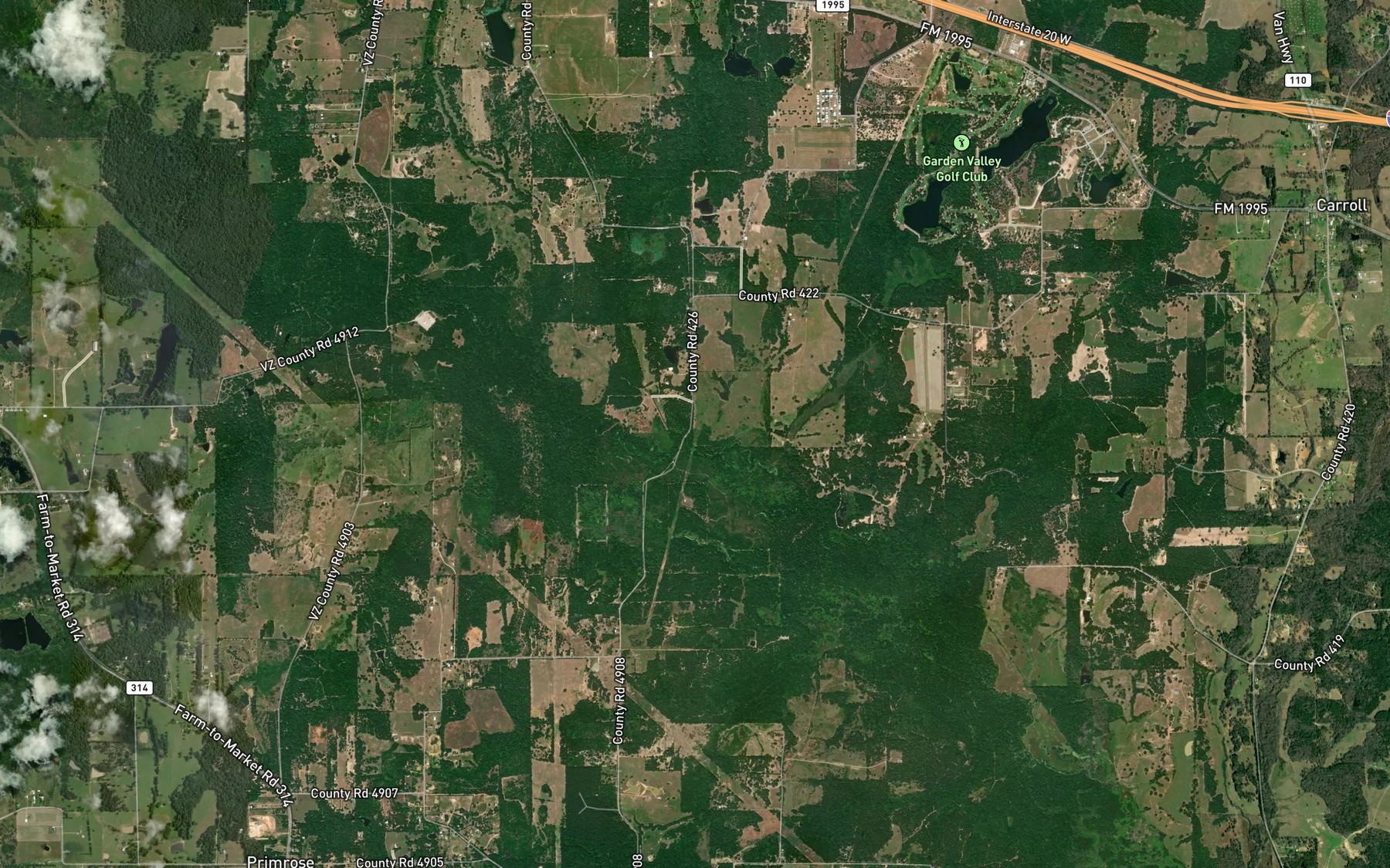 Satellite map of the Caney Creek