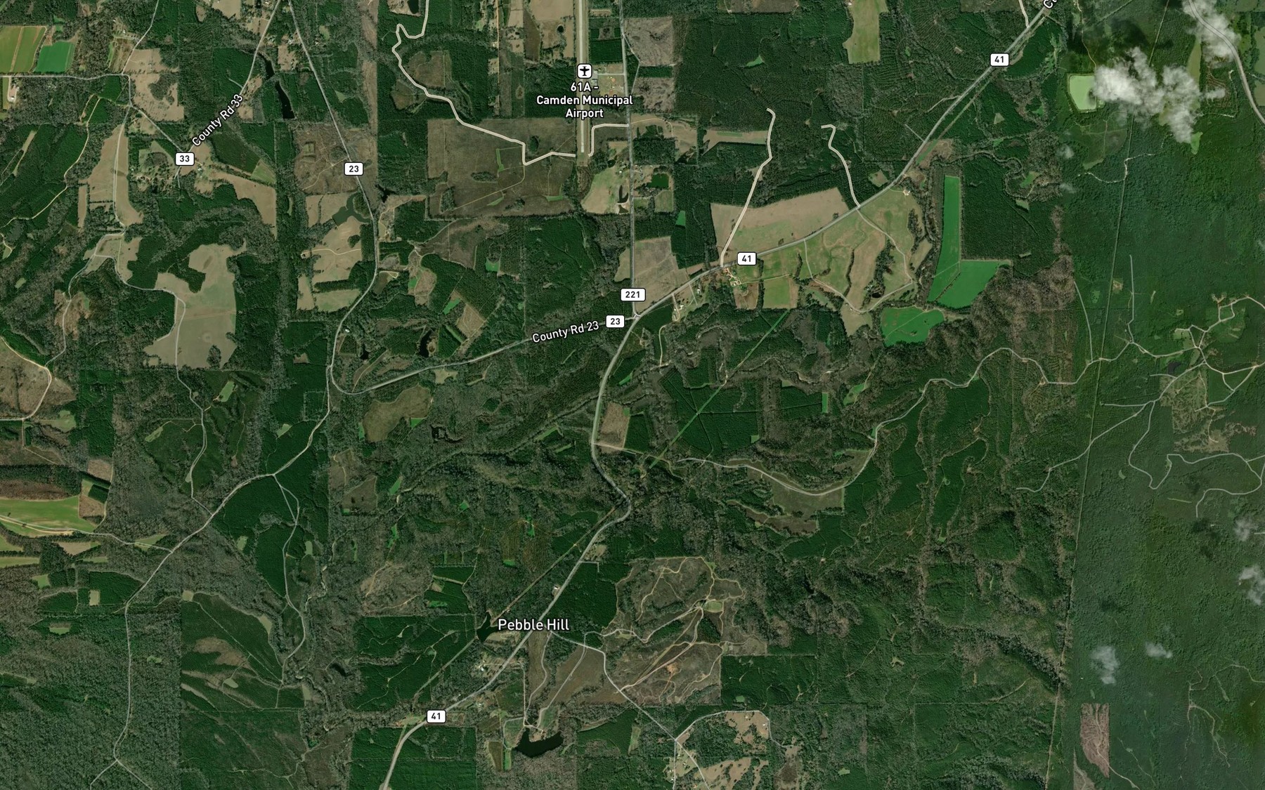 Satellite map of the Shoal Creek