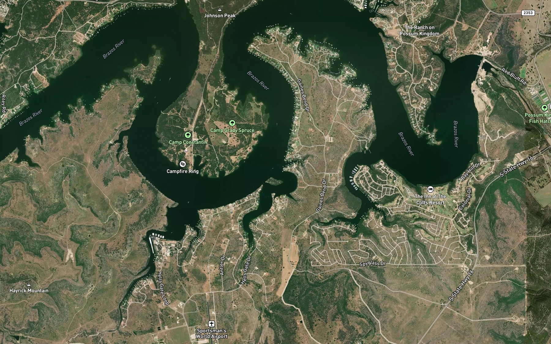 Satellite map of the Jowell Creek