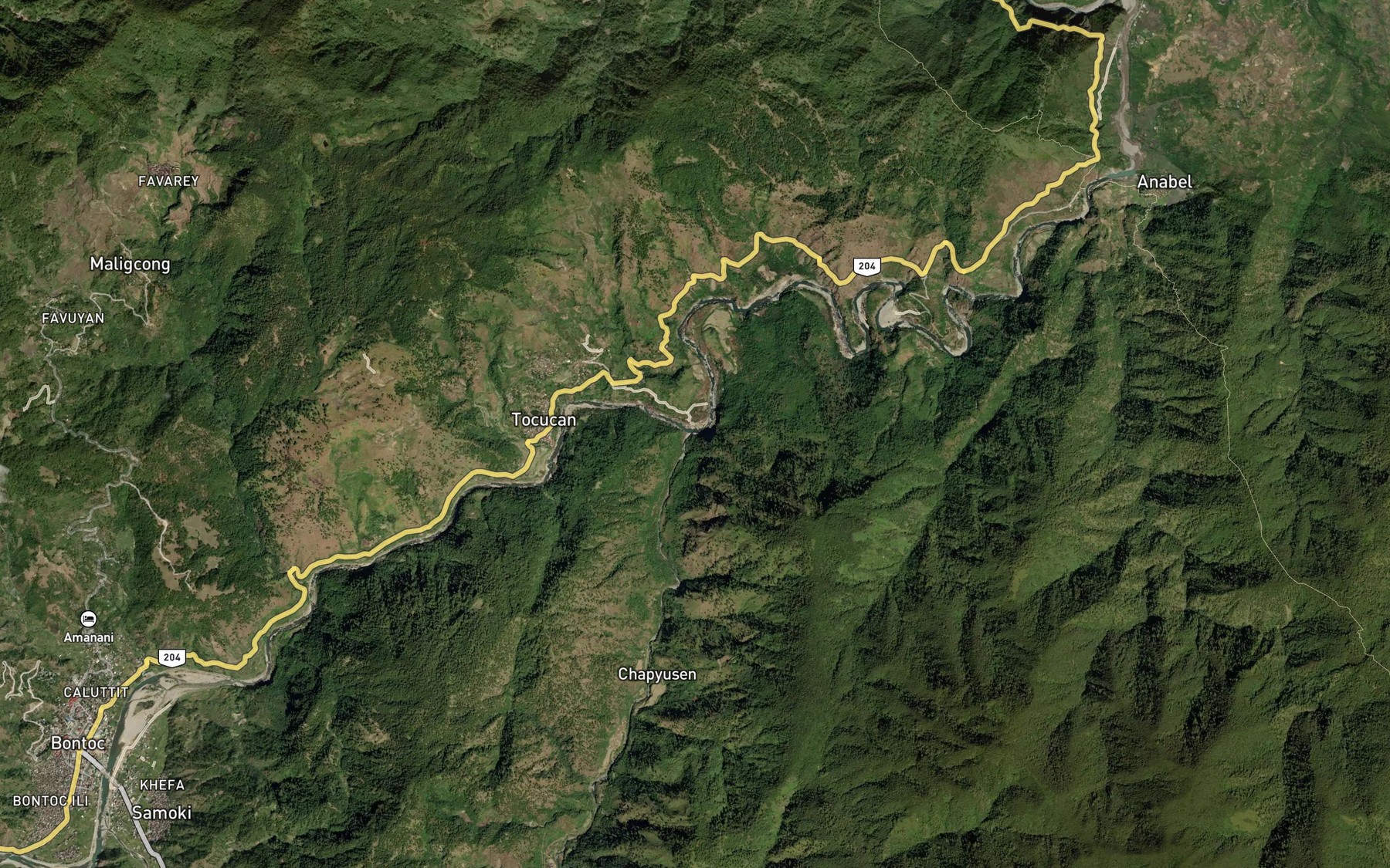 Satellite map of the Talubin River