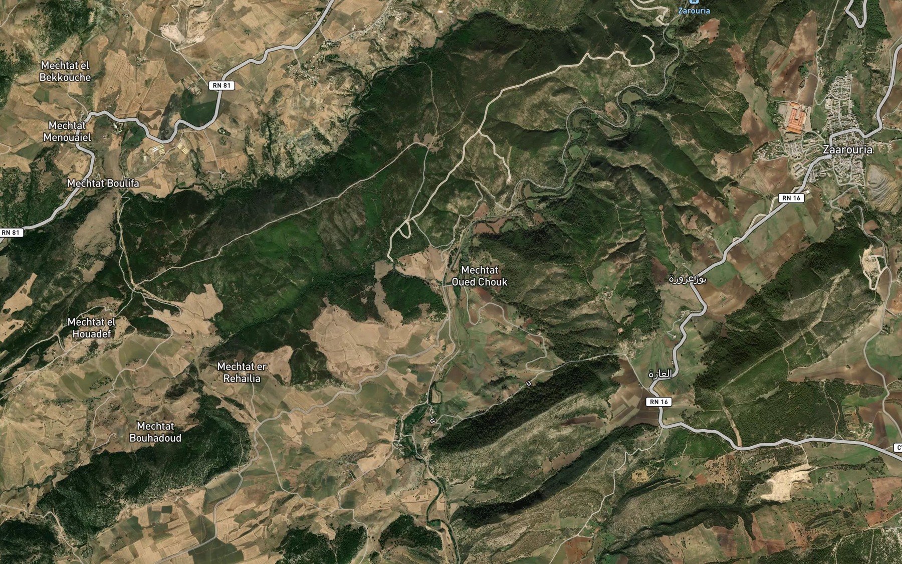 Satellite map of the Oued Chouk