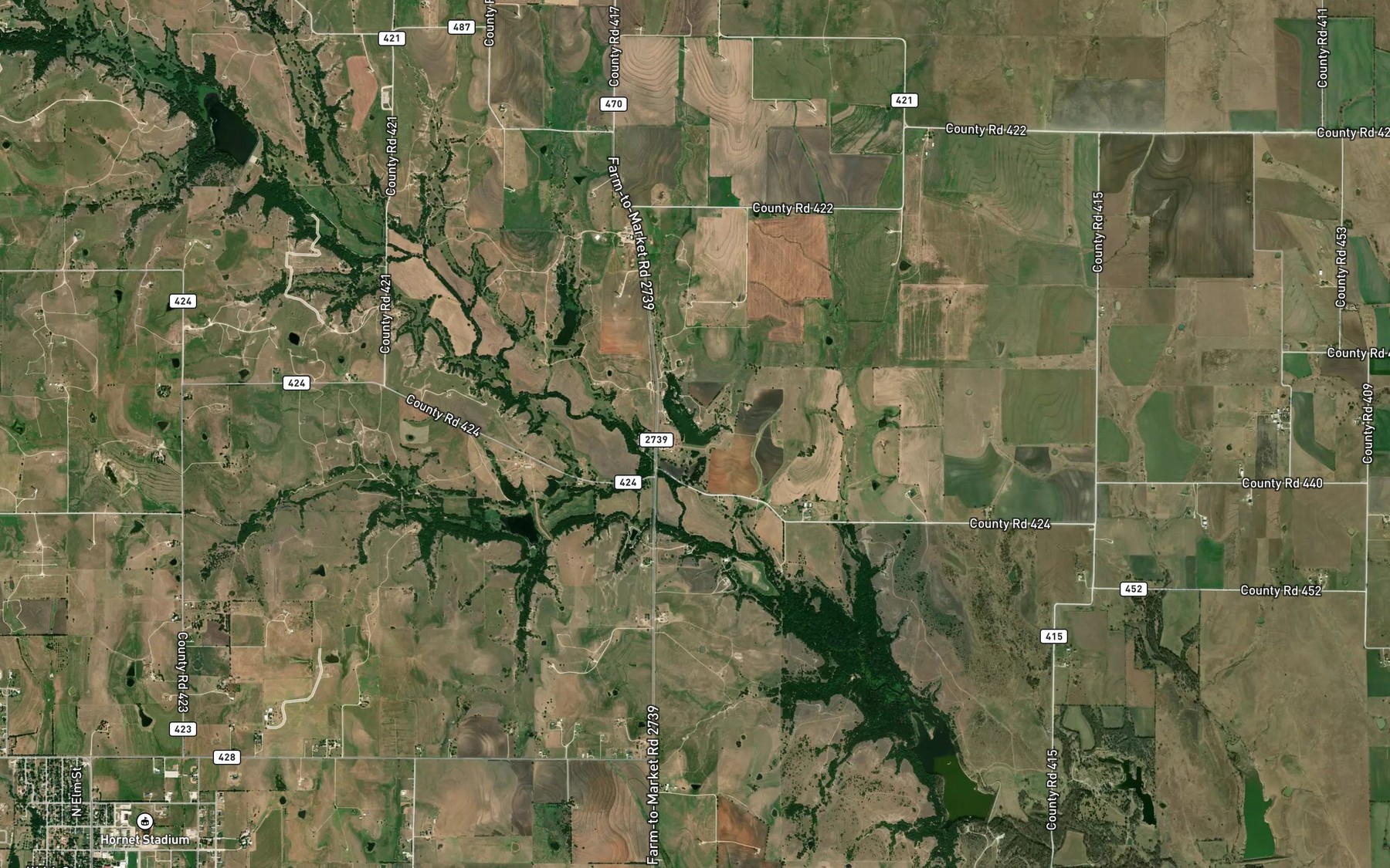 Satellite map of the Soil Conservation Service Site 7g Reservoir