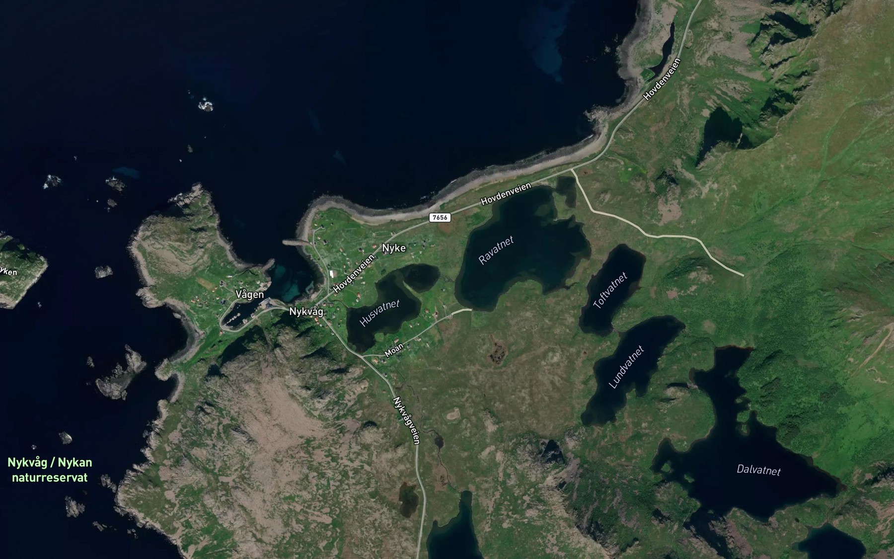 Satellite map of the Fiskelva
