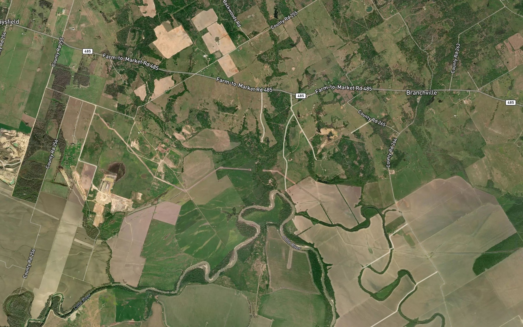 Satellite map of the Tyson Creek
