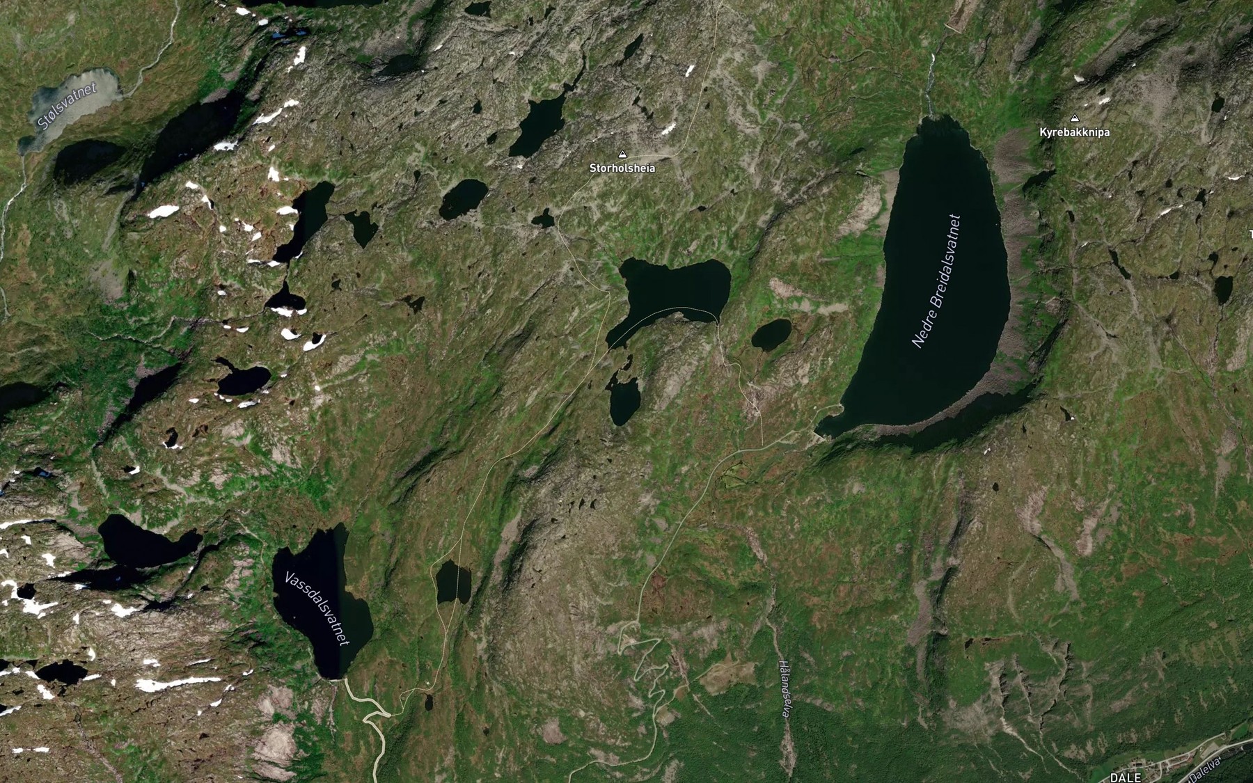 Satellite map of the Skabakkevatnet