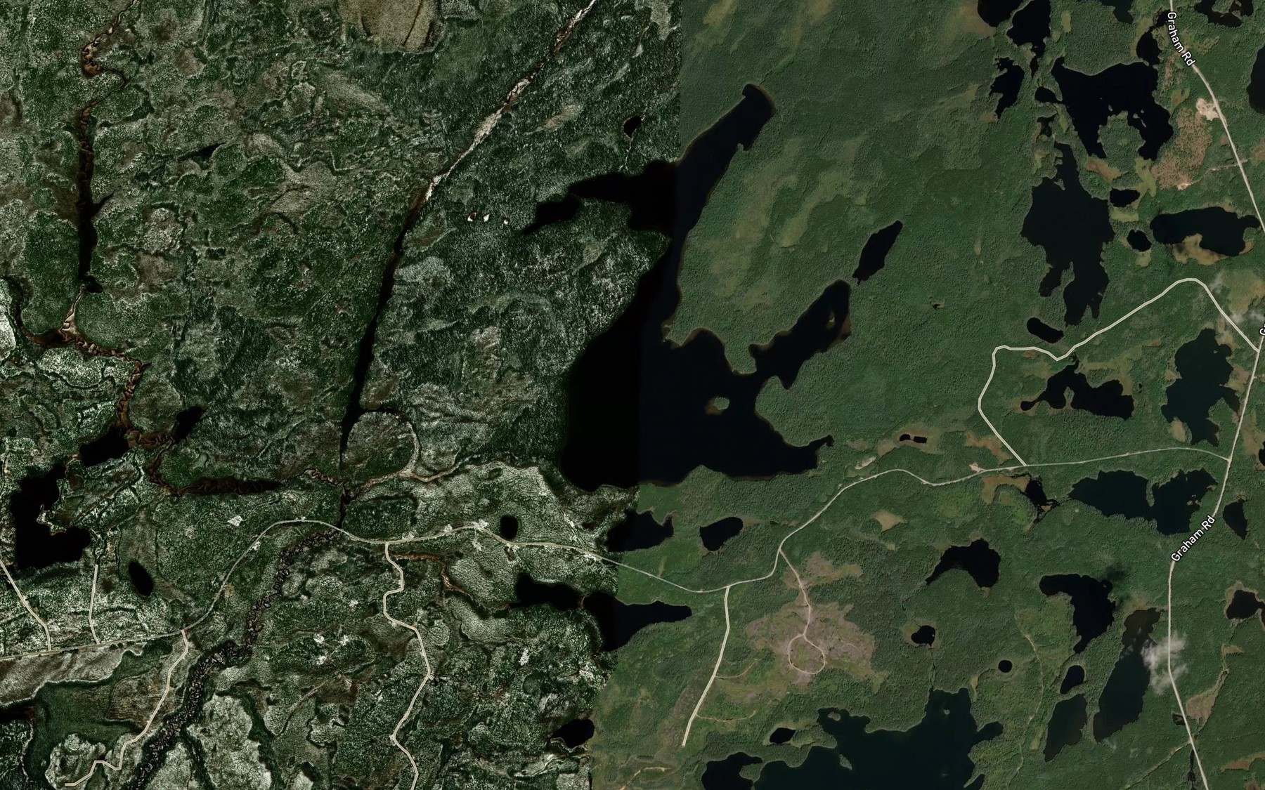 Satellite map of the North Mawn Lake