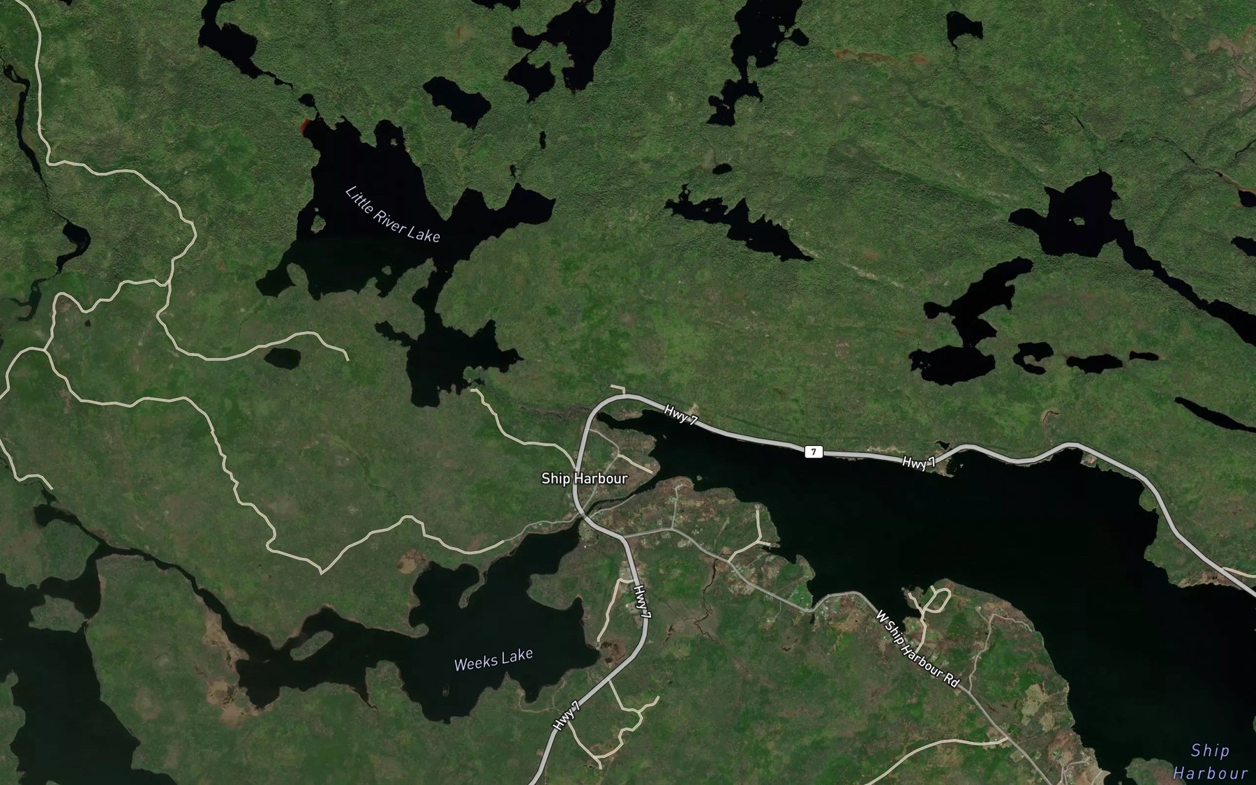 Satellite map of the Little River