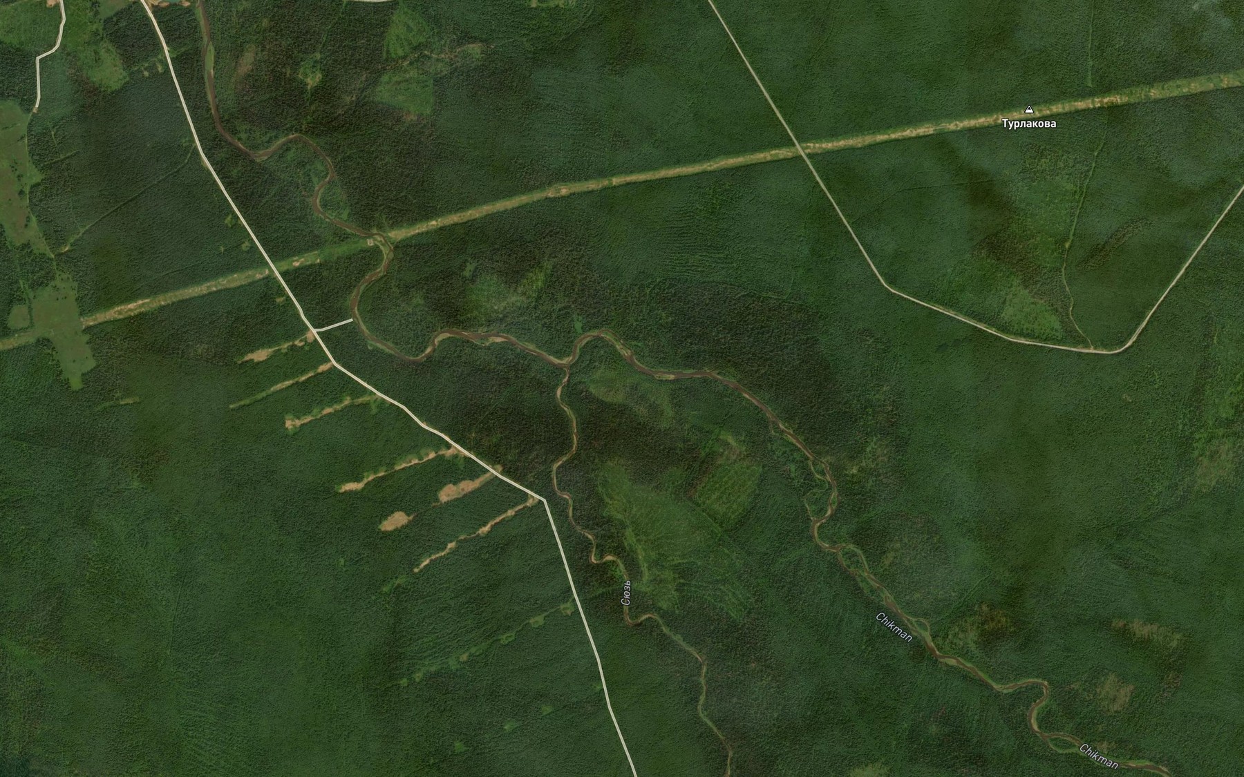Satellite map of the Syuz'