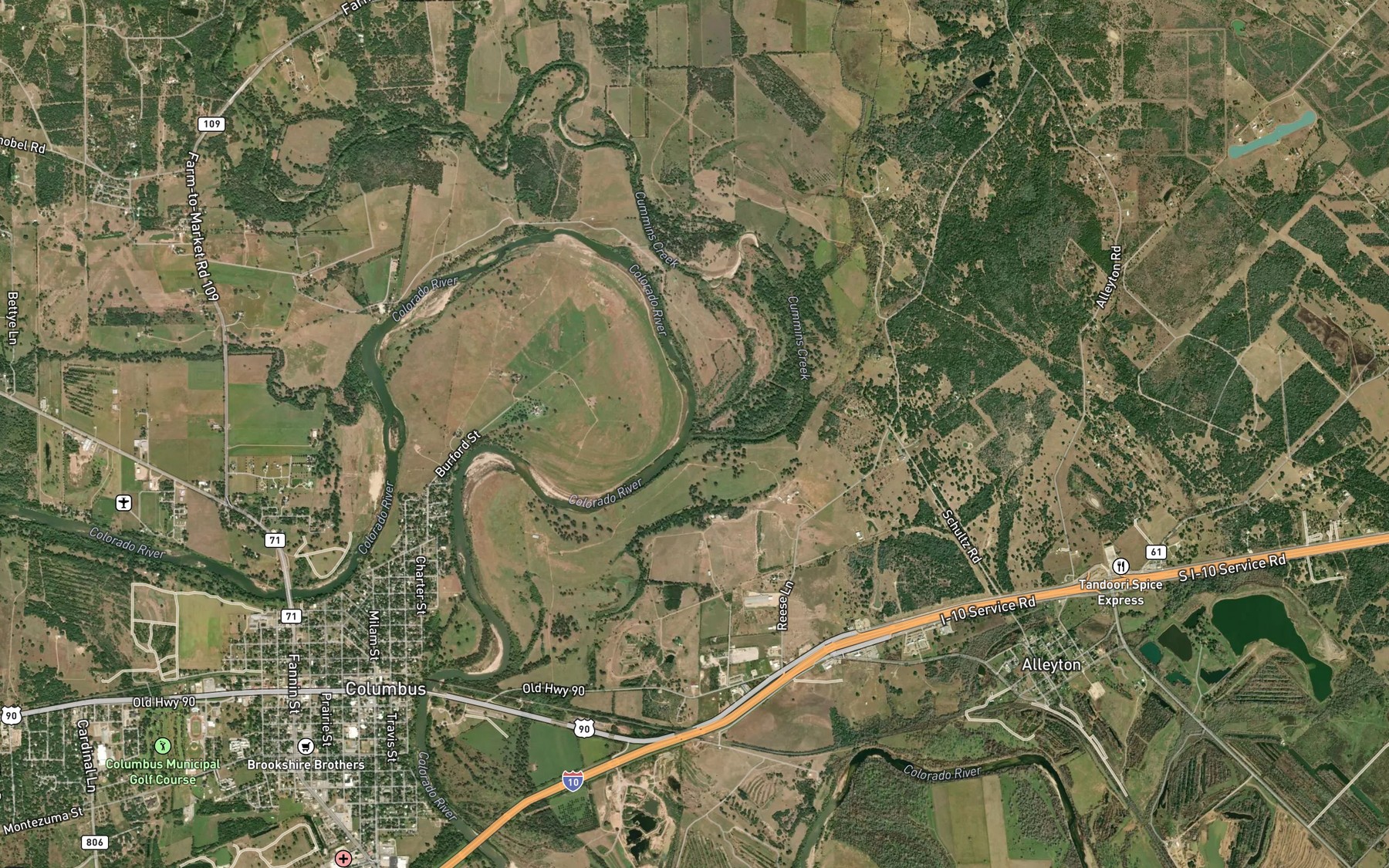 Satellite map of the Cummins Creek