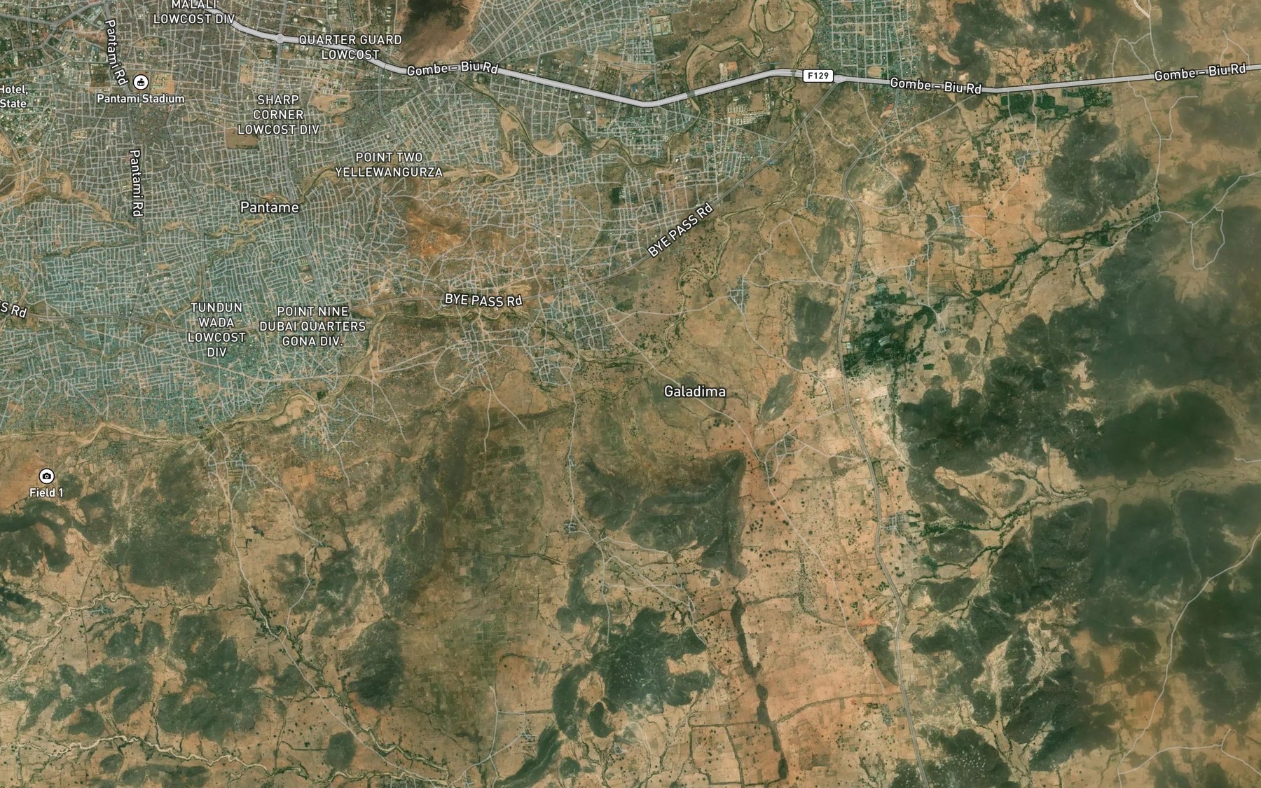 Satellite map of the Biriji