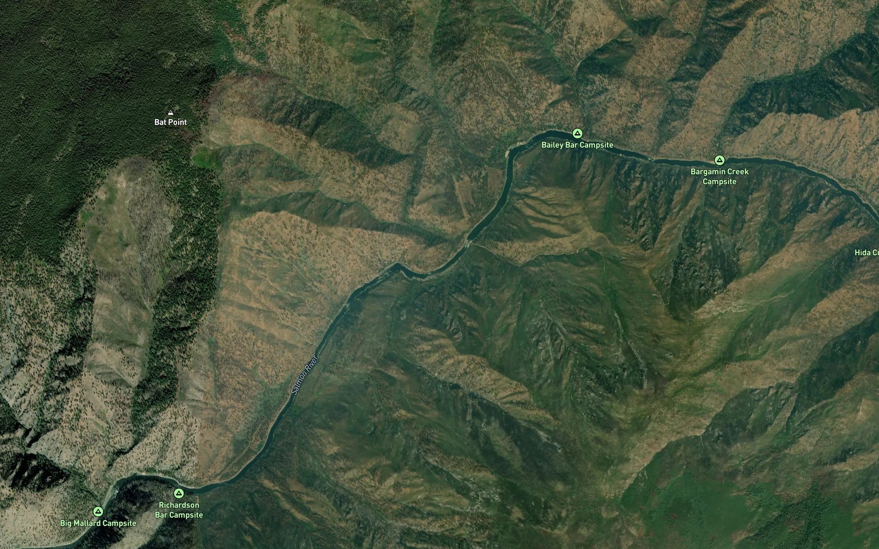 Satellite map of the Fivemile Rapids
