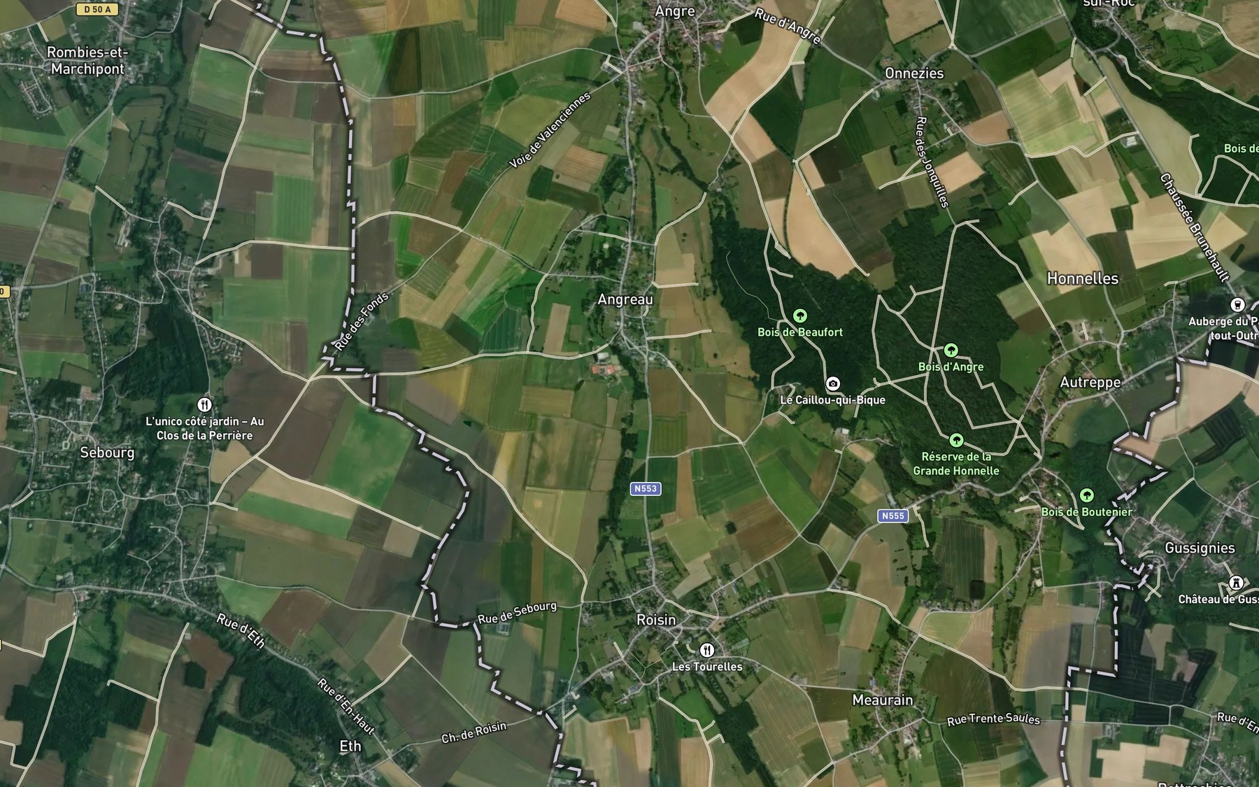 Satellite map of the Rau d'Angreau