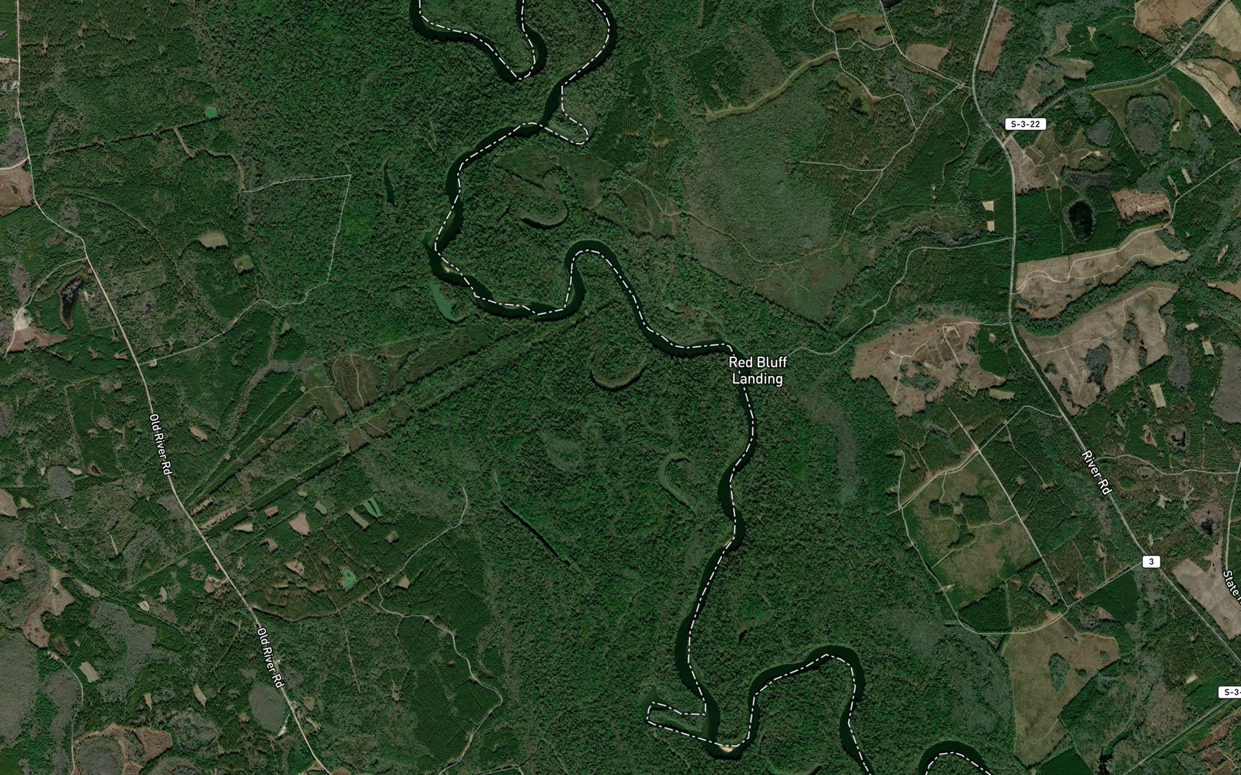 Satellite map of the Johnson Lake