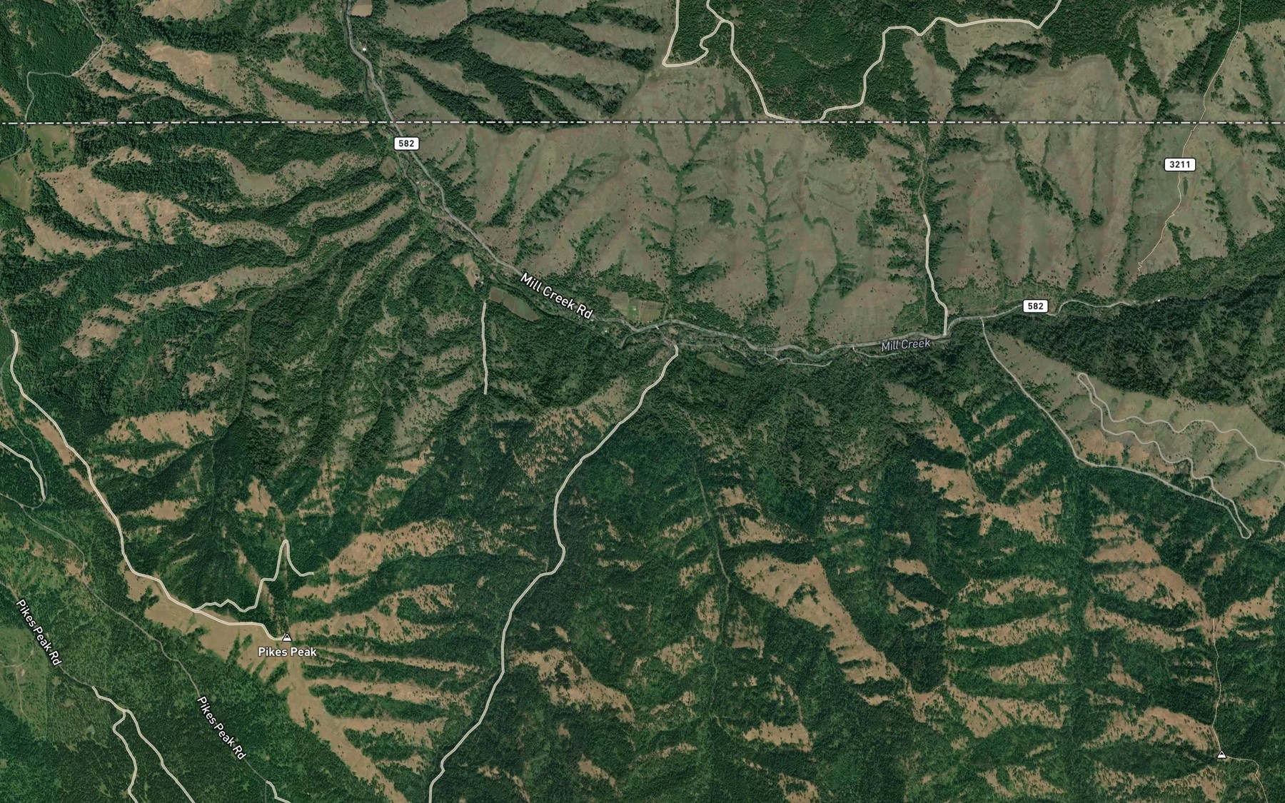 Satellite map of the Webb Creek