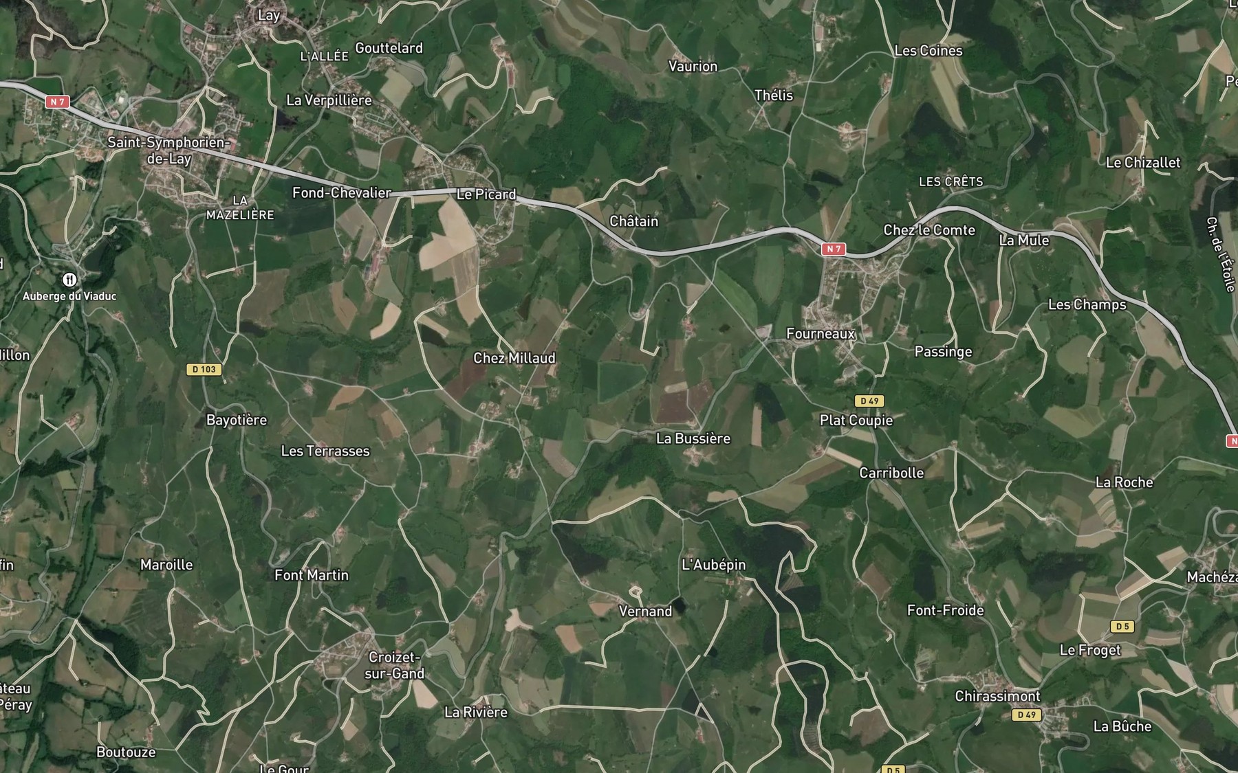 Satellite map of the Ruisseau de Crot