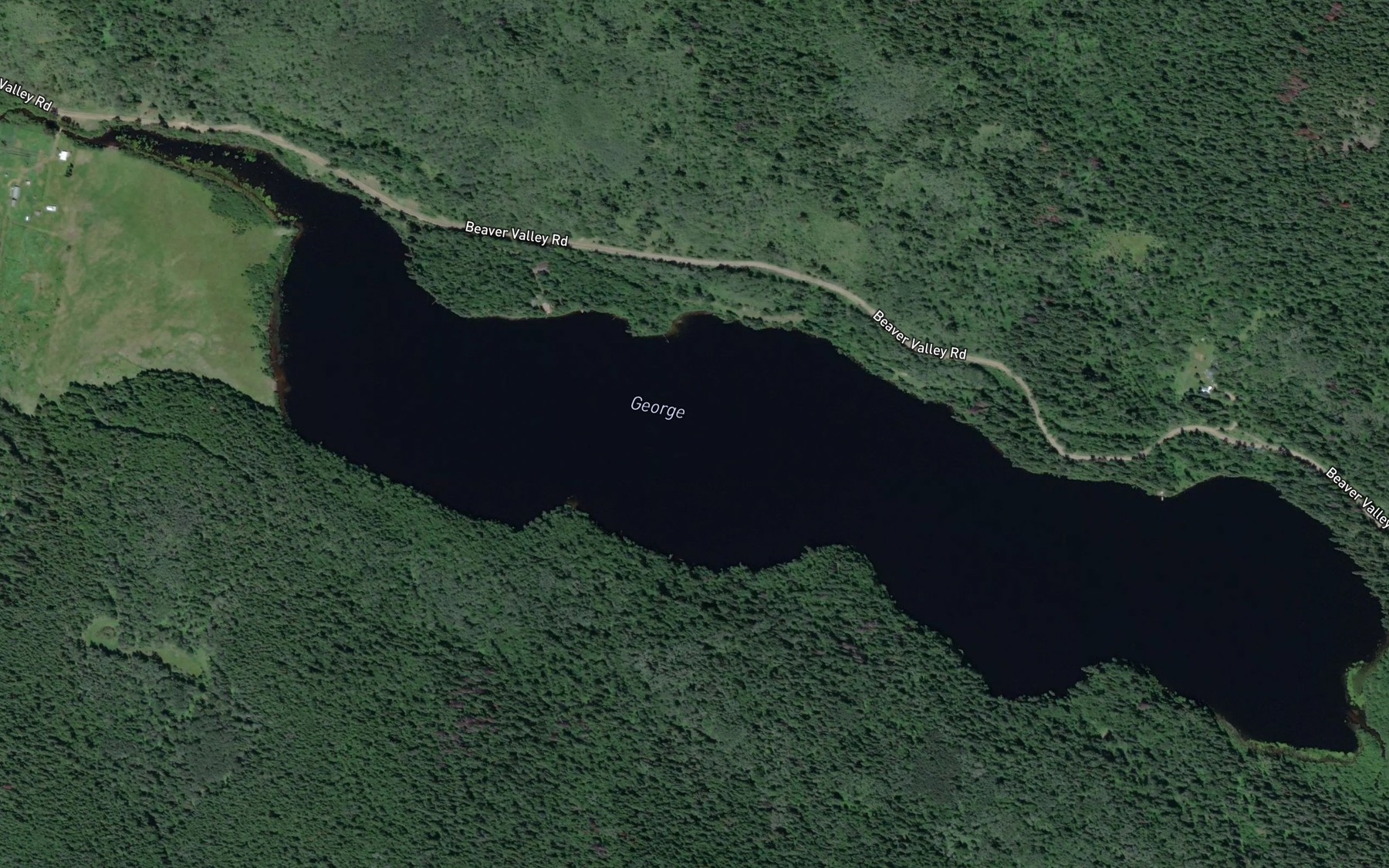 Satellite map of the Lake George