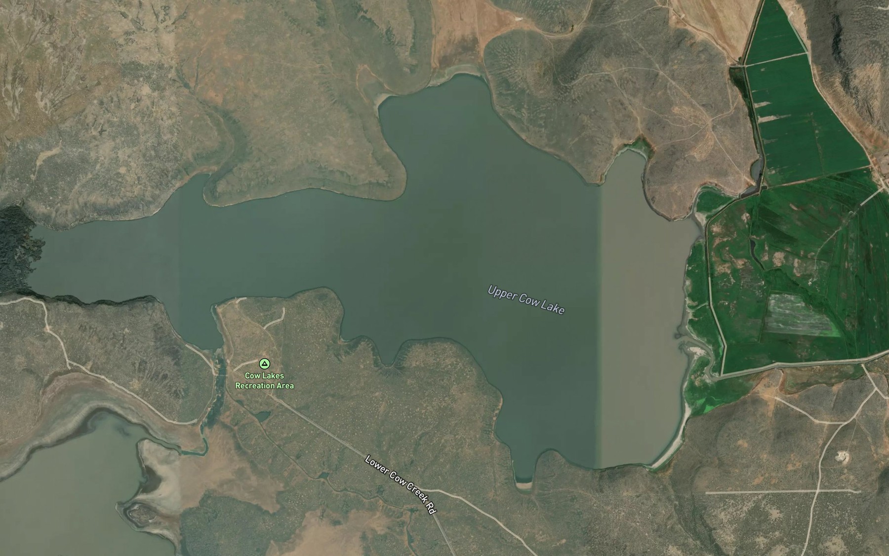 Satellite map of the Upper Cow Lake