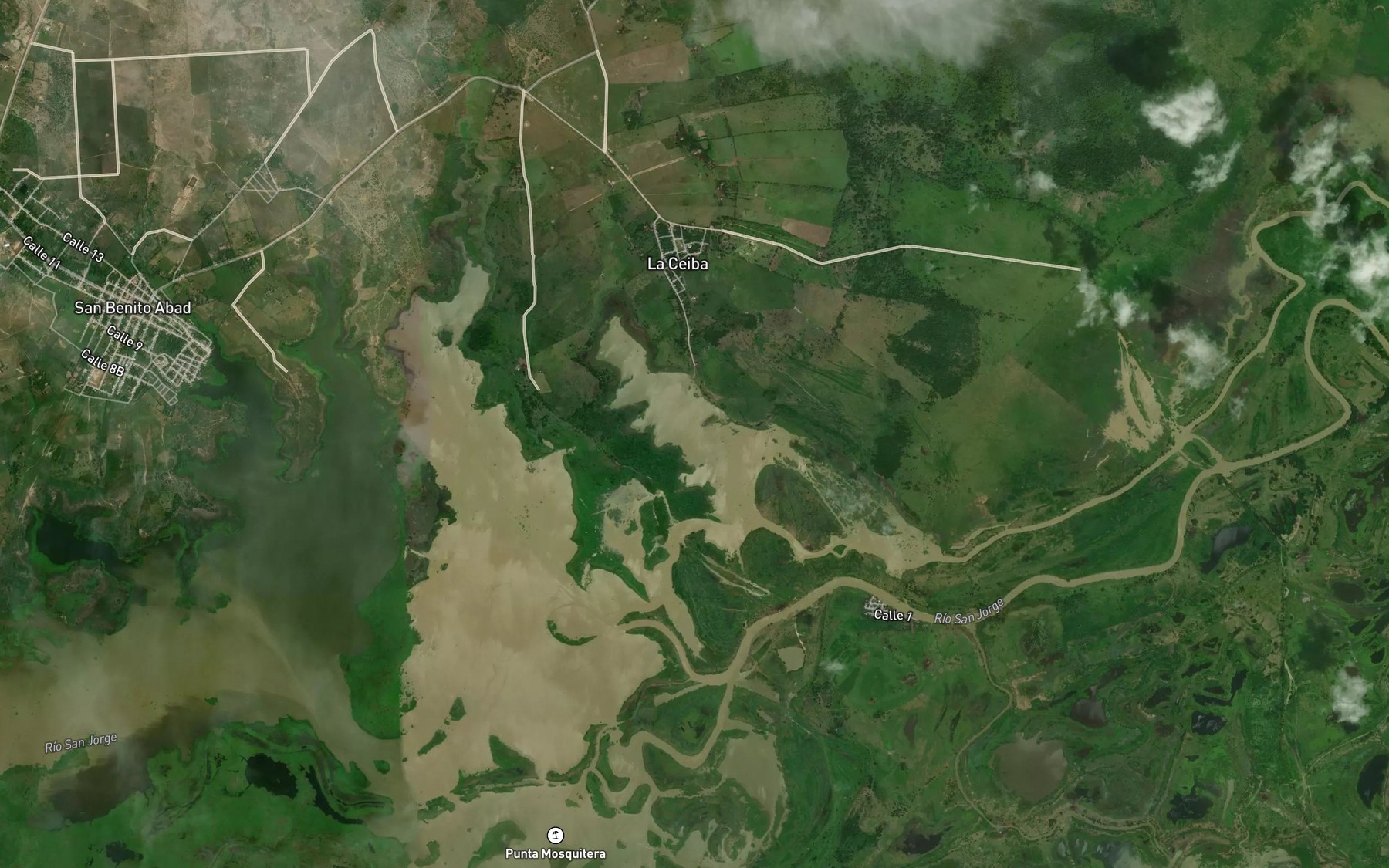 Satellite map of the Cienaga La Ceiba