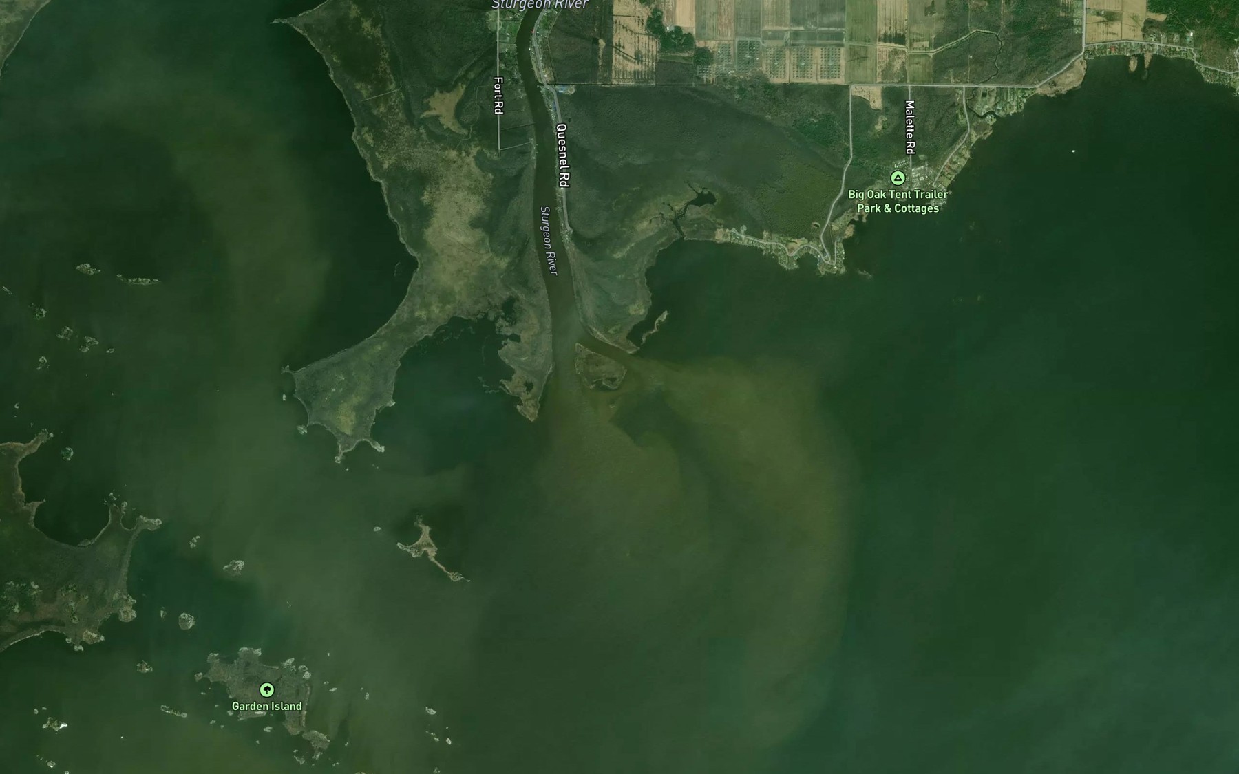 Satellite map of the Sturgeon River